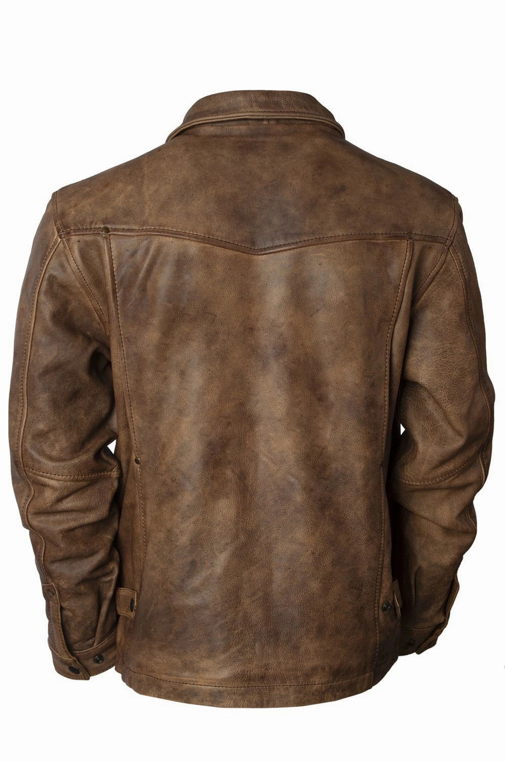 Stretch Material STS Ranchwear Mens Rifleman Chestnut Leather Leather Jacket