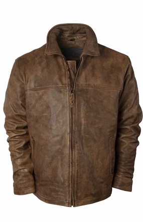 Adjustable Hood STS Ranchwear Mens Rifleman Chestnut Leather Leather Jacket