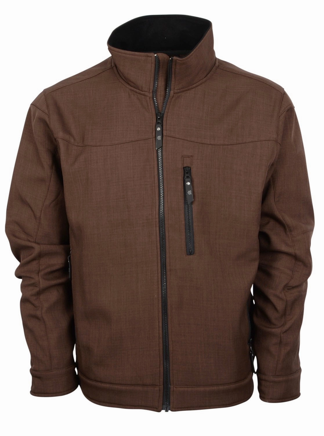 Outer Chill Piece Basic Essential Layer STS Ranchwear Mens Slack Heather Brown 100% Polyester Softshell Jacket