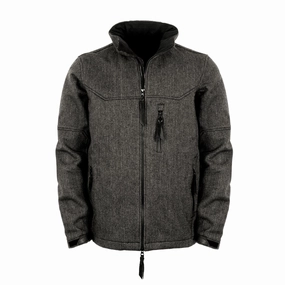 STS Ranchwear Mens Stone Black Tweed Wool Blend Softshell Jacket Aramid Fiber Reinforcement Down Stuffed