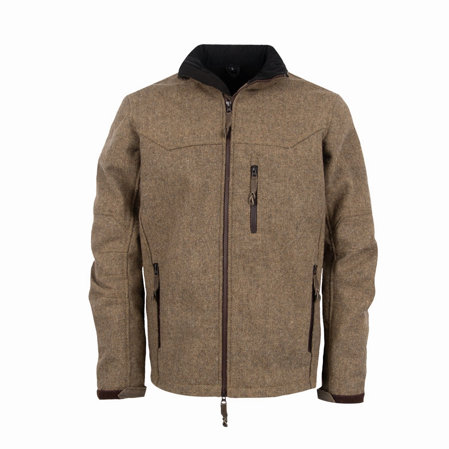 STS Ranchwear Mens Stone Tan Tweed Wool Blend Softshell Jacket Buttery Soft Handfeel