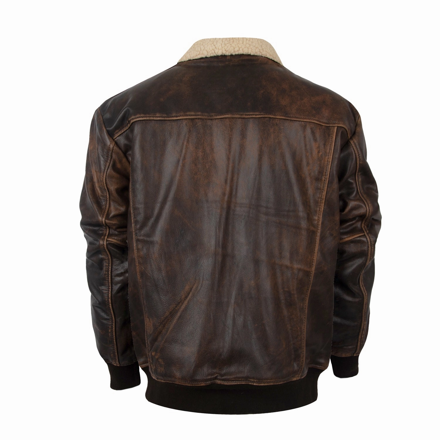 Neutral Tone STS Ranchwear Mens Vintage Bomber Vintage Brown Leather Leather Jacket