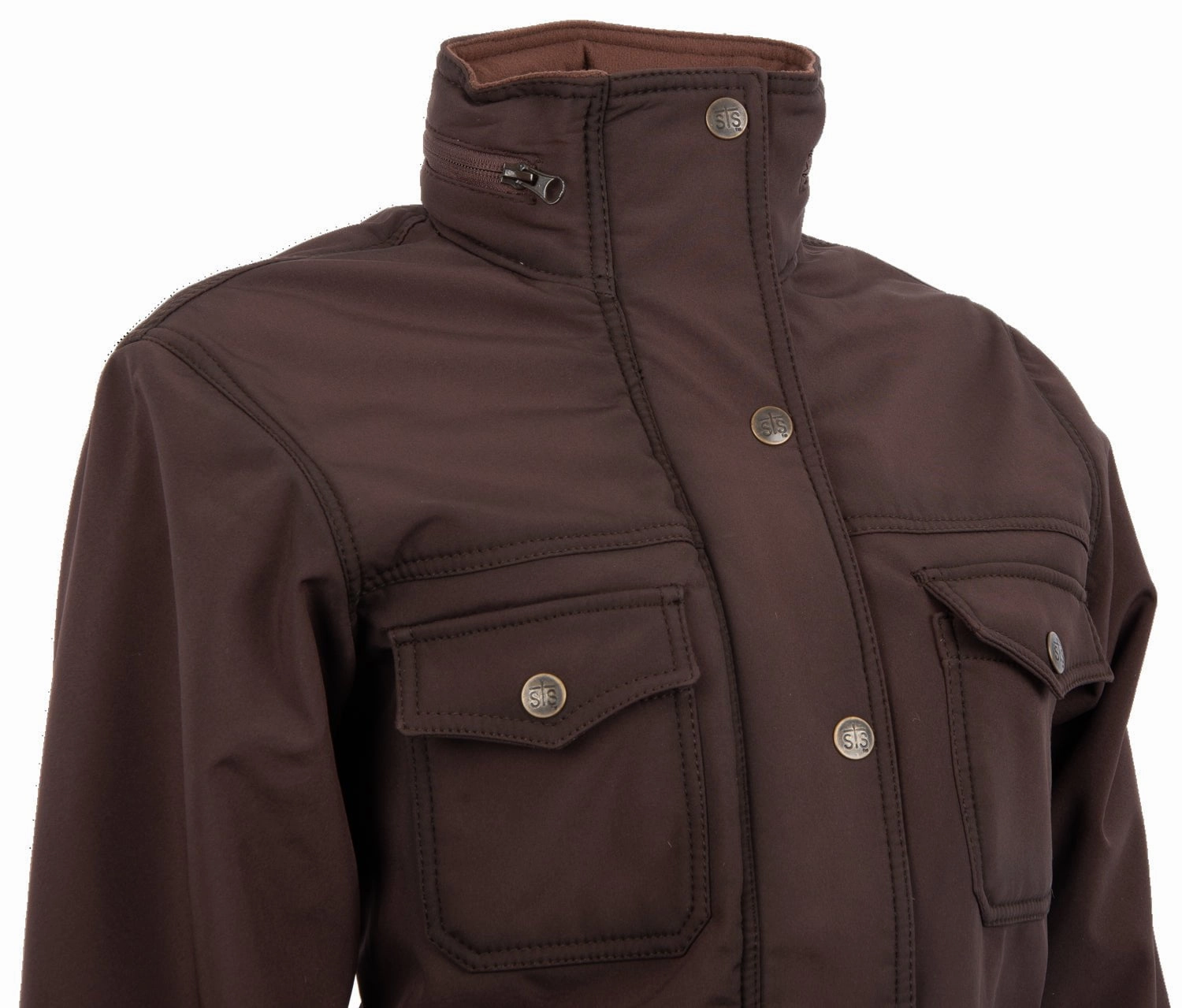 Functional Pocket Primaloft Insulation STS Ranchwear Womens Brazos II Enzyme Brown Polyester Softshell Jacket