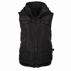 STS Ranchwear Womens Crazy Jane Black 100% Polyester Softshell Vest Lightweight Polyester Blend Elastic Hem Adjustment