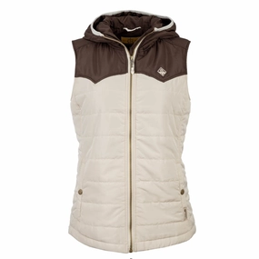 STS Ranchwear Womens Rowan Cream/Brown 100% Polyester Softshell Vest Day To Night Wear
