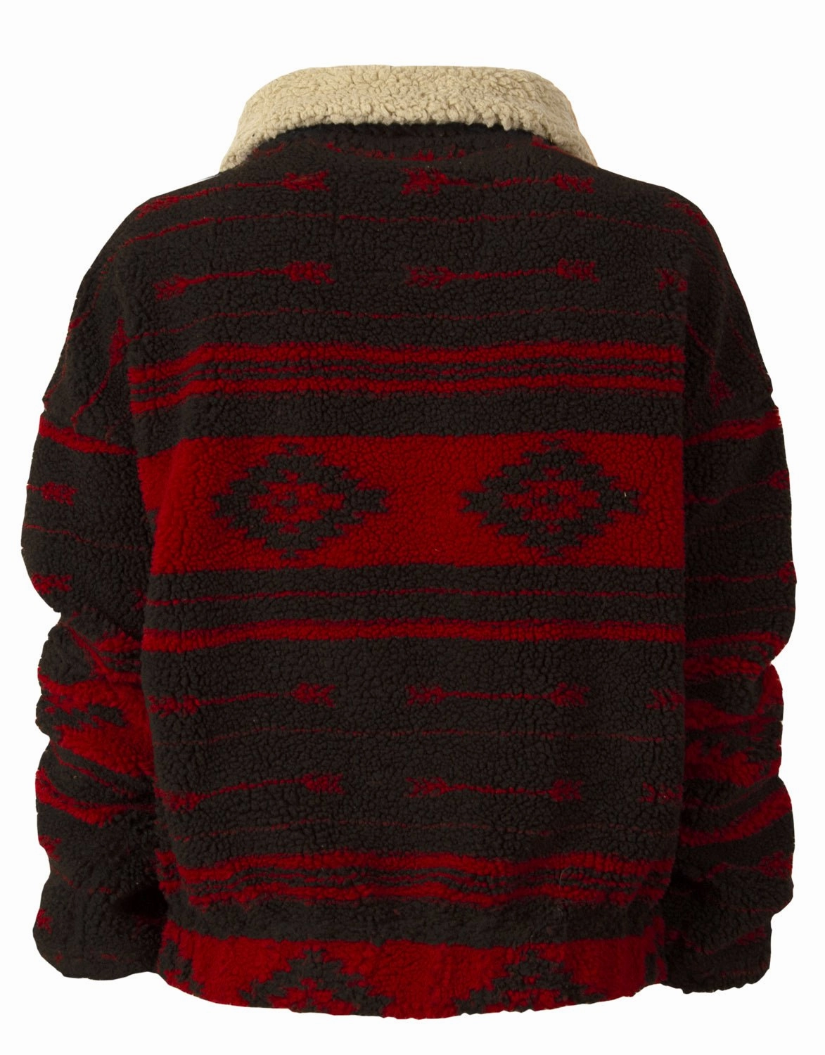 ErgonomicFit Convertible Collar Style STS Ranchwear Womens Roxie Red/Black 100% Polyester Fleece Jacket