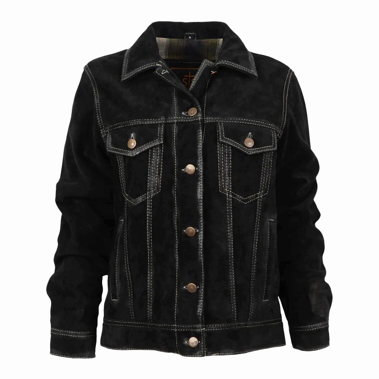 Cool Season STS Ranchwear Womens Scout Black Suede Leather Jacket