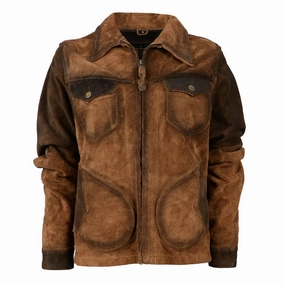STS Ranchwear Womens The Avery Rusty Nail Suede Leather Jacket Low Profile Collar