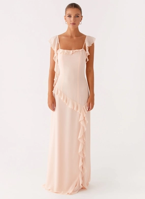 Elegant Fit Naya Maxi Dress - Peach