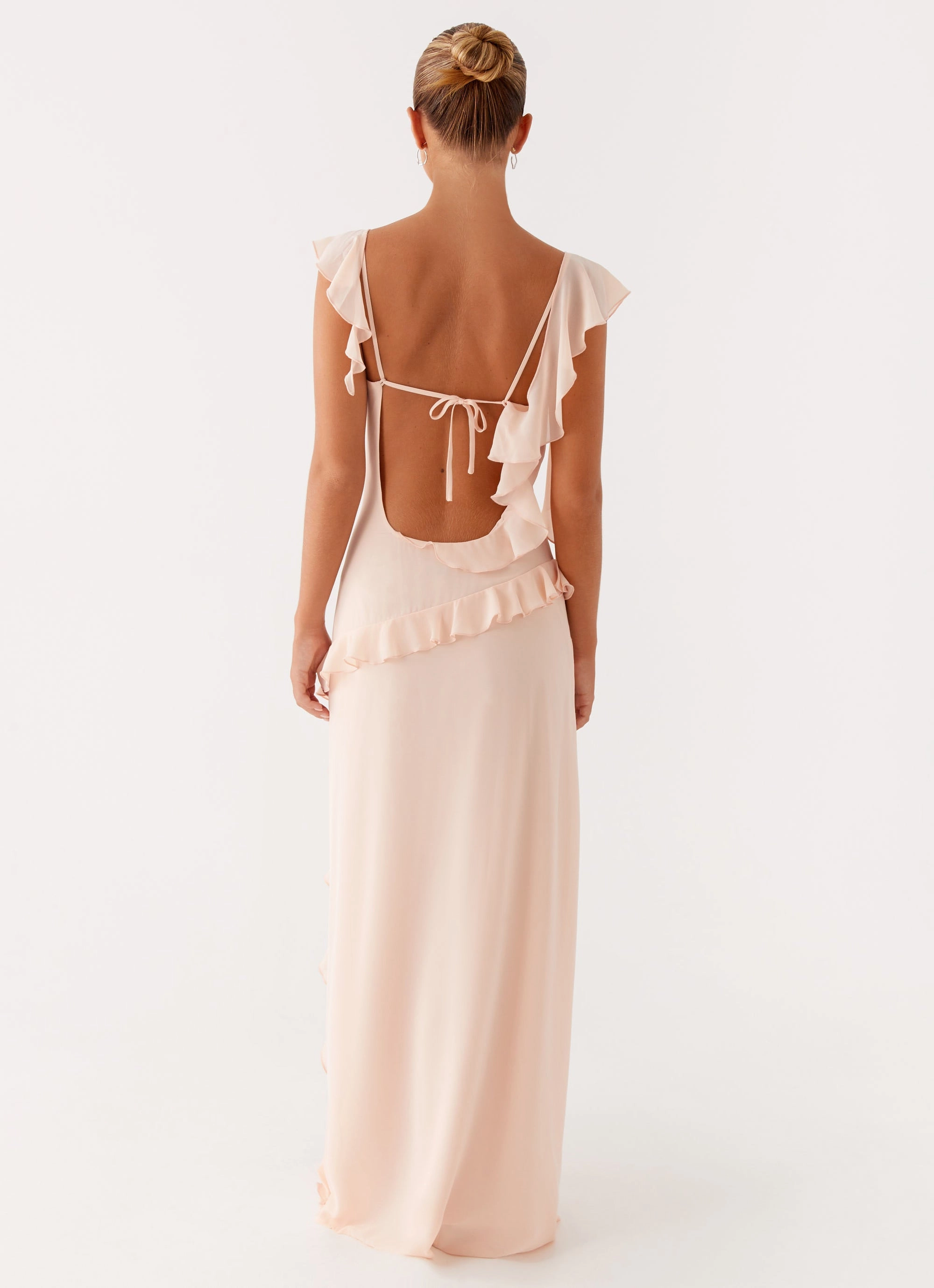 Elegant Cut Naya Maxi Dress - Peach
