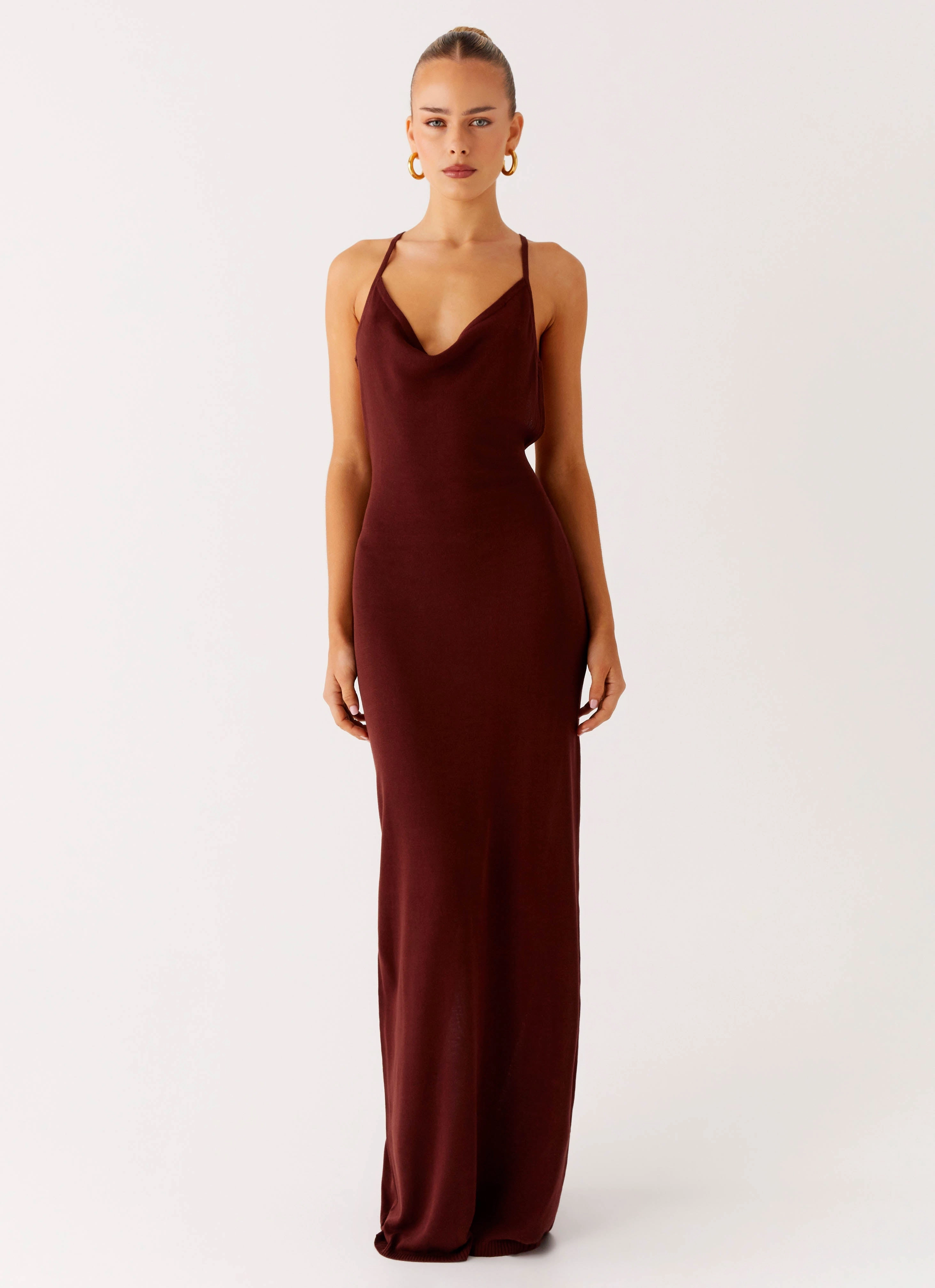 City Mood Cozy Design Nomad Muse Maxi Dress - Chocolate