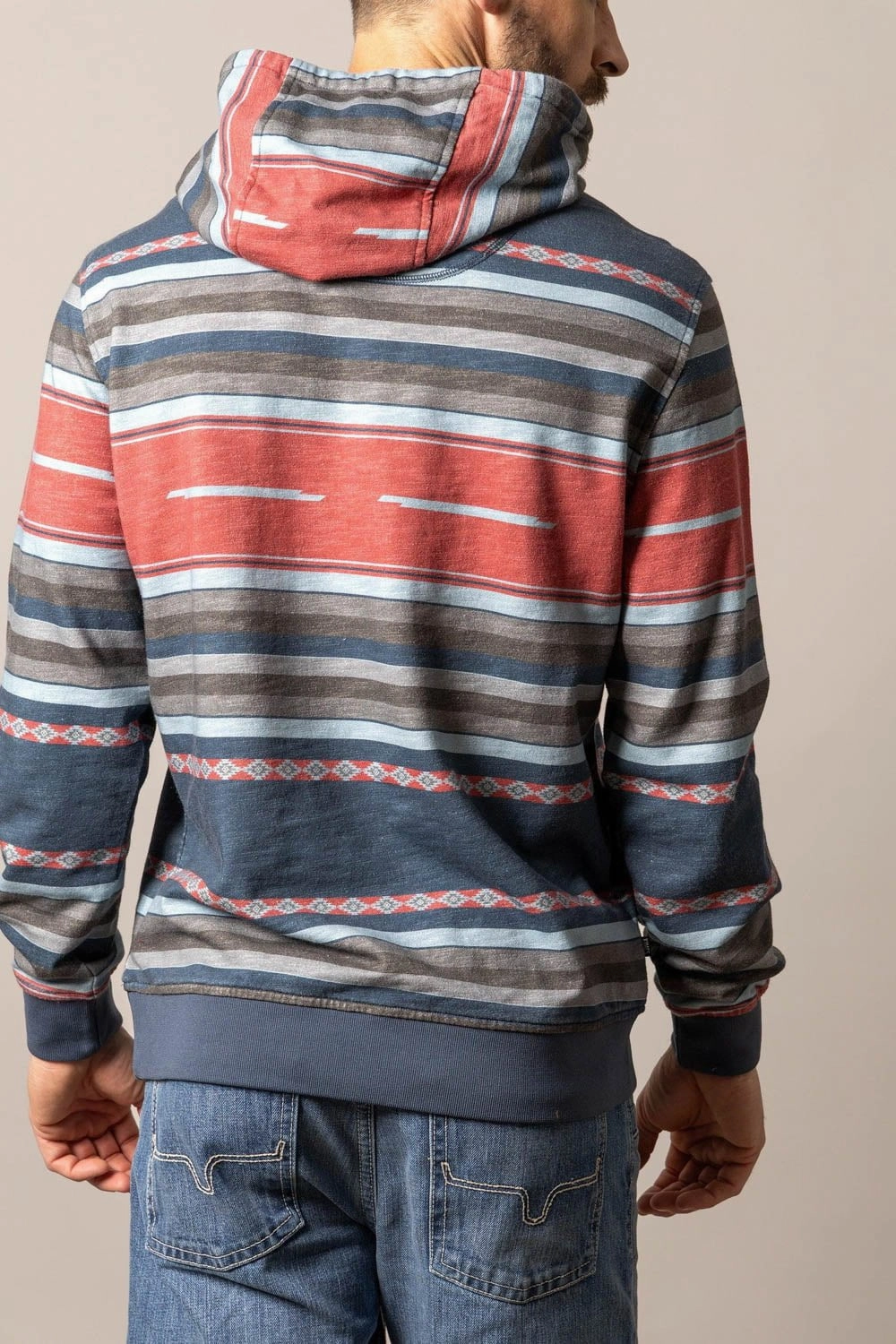 Kimes Ranch Mens Cantura Navy Cotton Blend Hoodie Cozy Texture Minimalist Pocket Layout