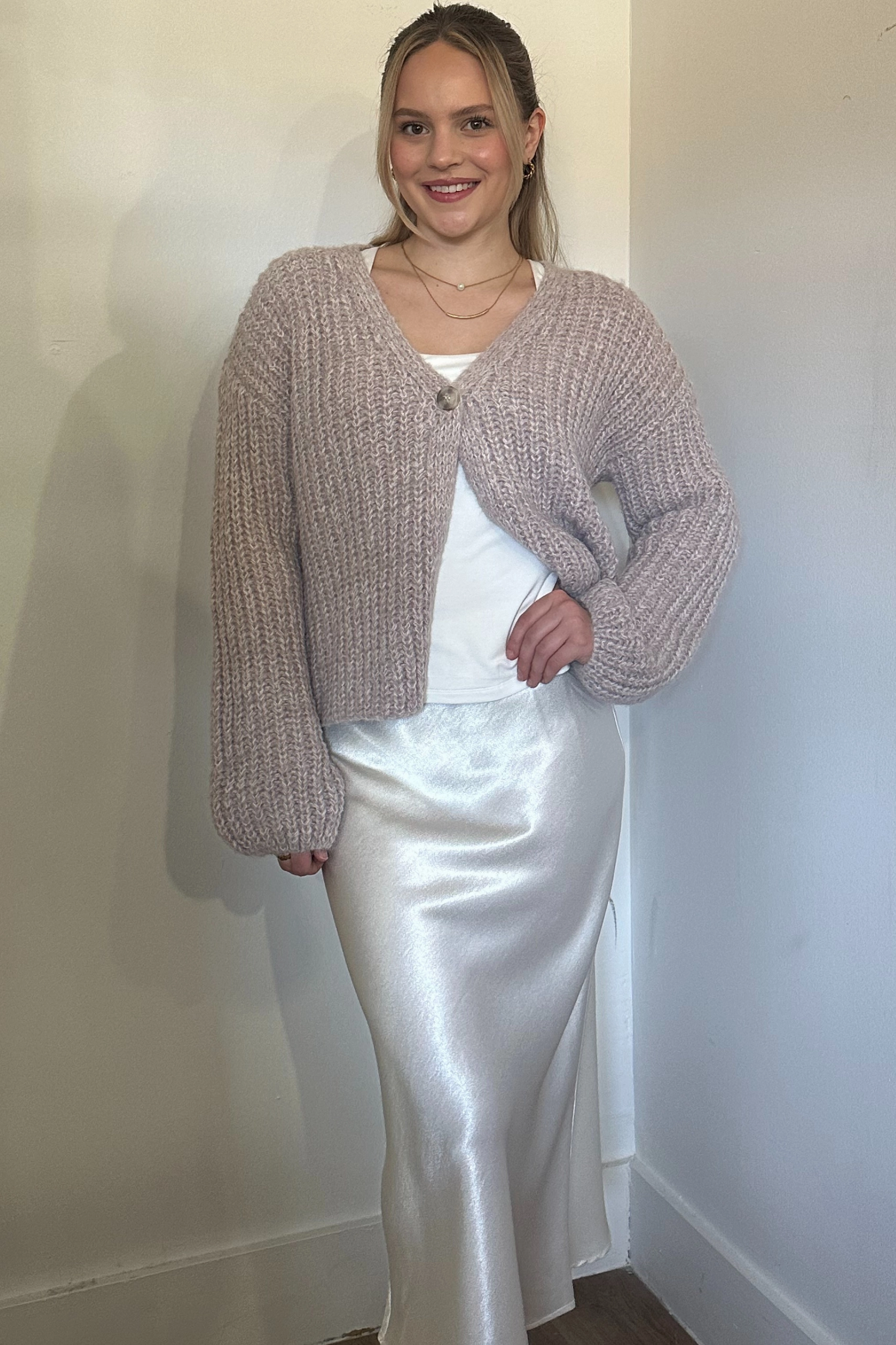 High Waisted Satin Midi Skirt DurableBartack