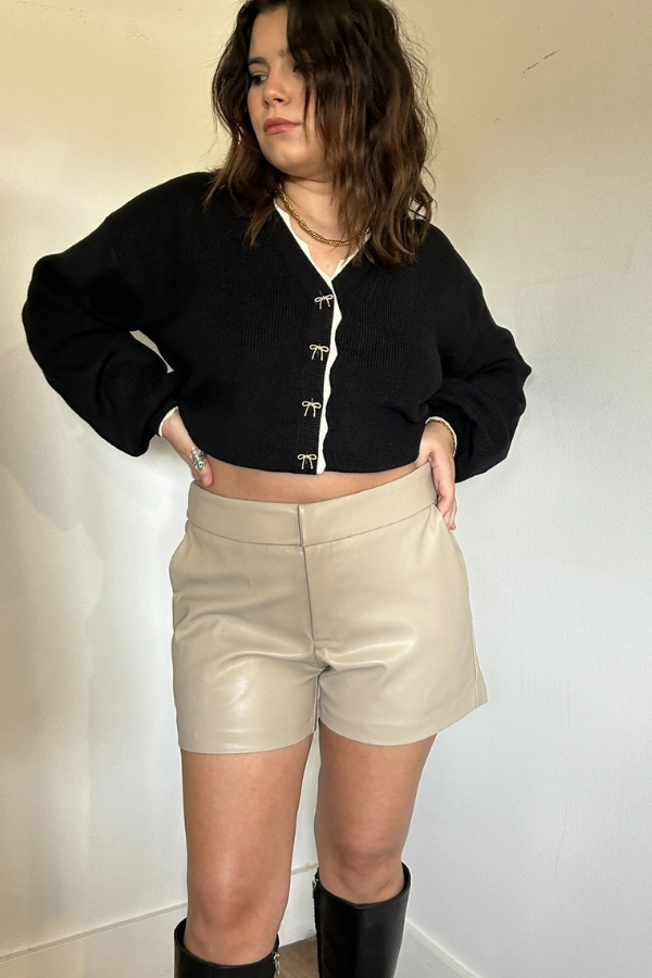Antibacterial TaglessDesign Leather Shorts