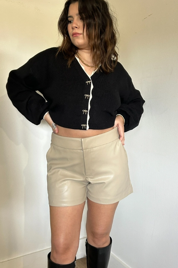 Leather Shorts Comfy Vibes Minimal Look