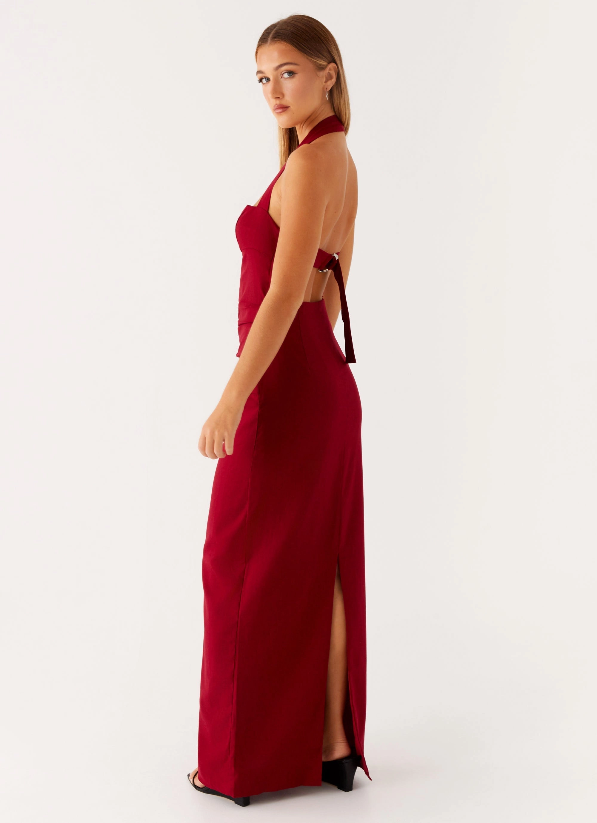 Rumour Has it Maxi Dress - Red Smooth silhouette