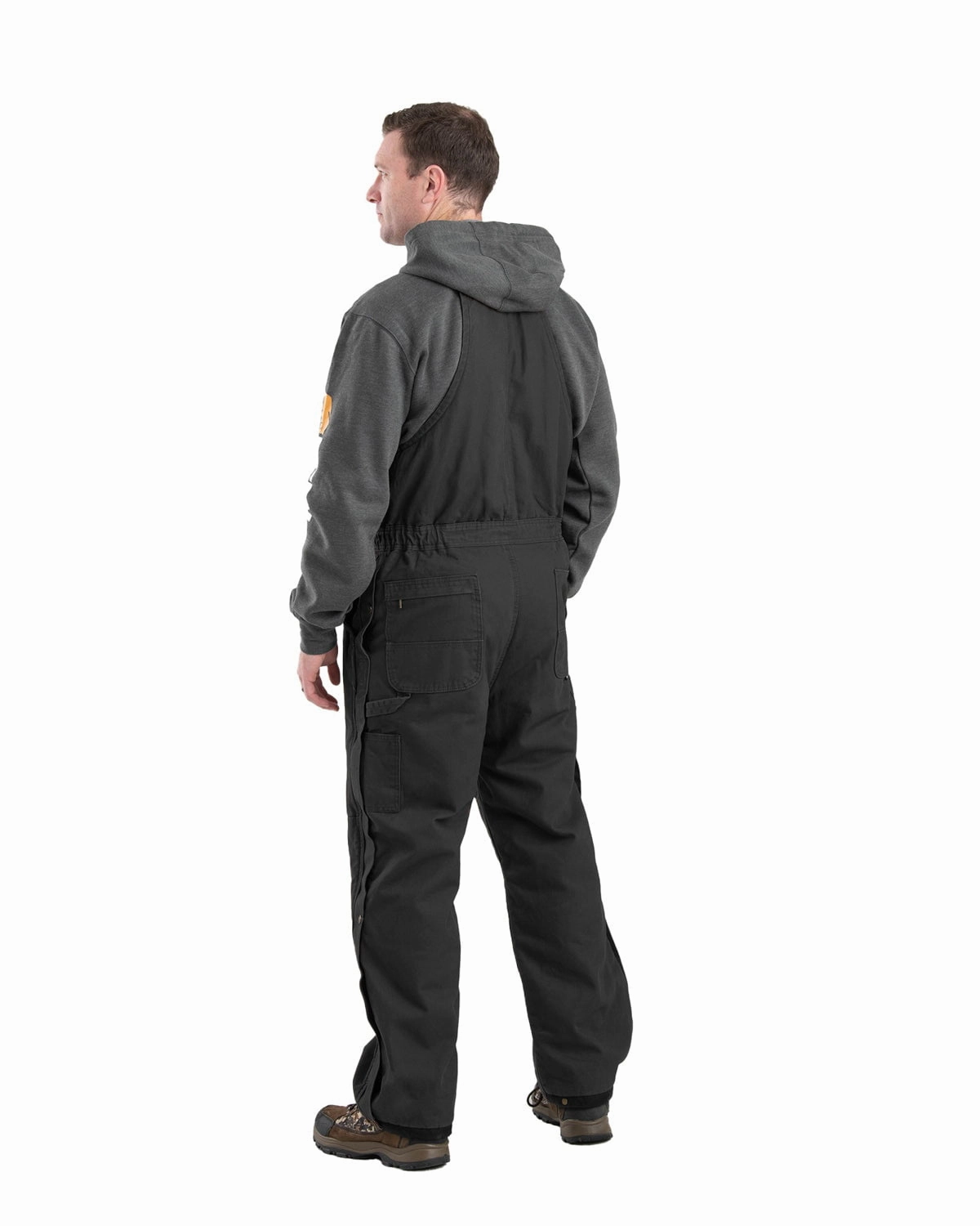 High Loft Insulation Stretch Comfort Design Berne Mens Black 100% Cotton Insulated Bib Overall