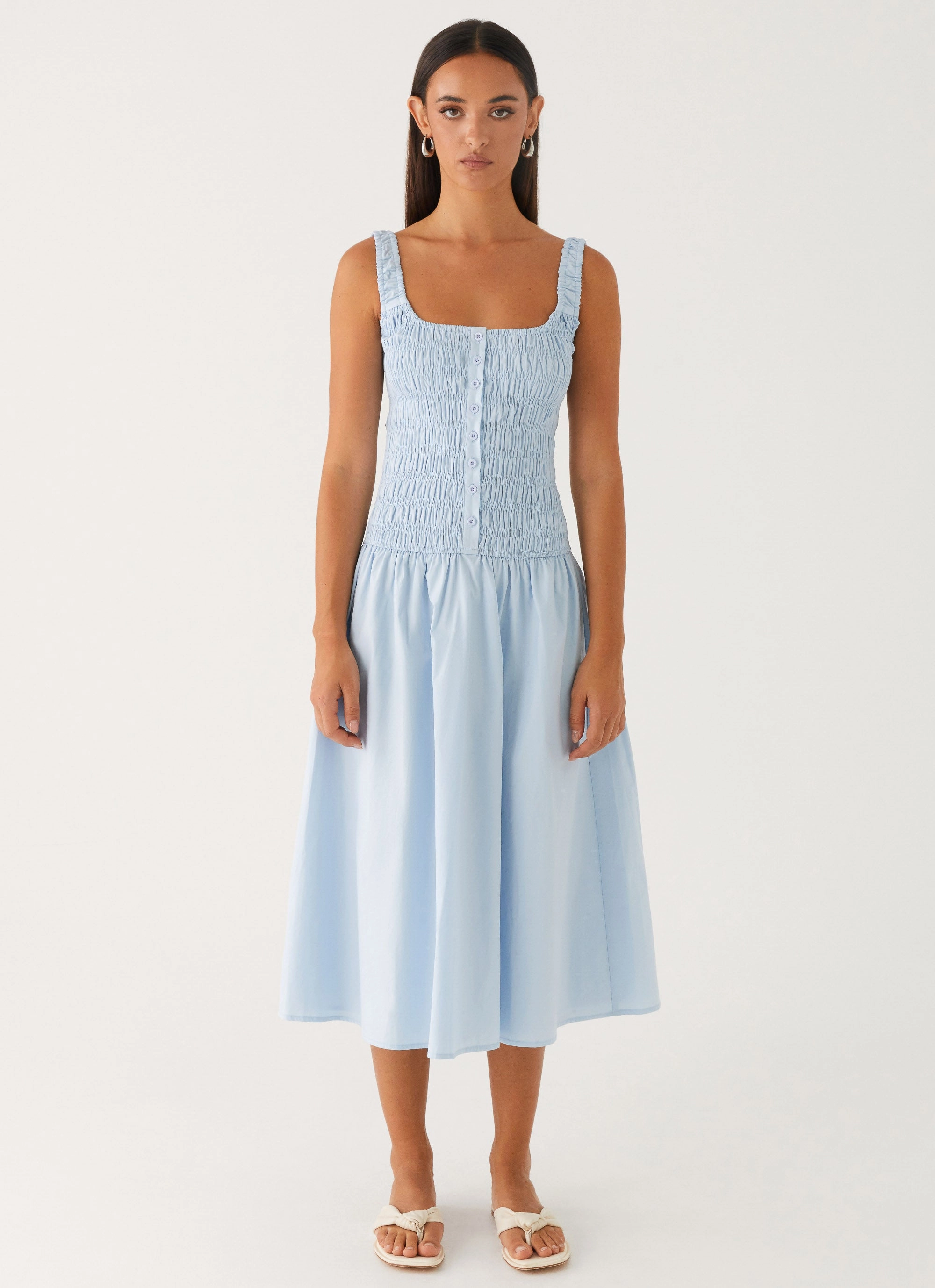 Wildflower Midi Dress - Blue Modern Chic