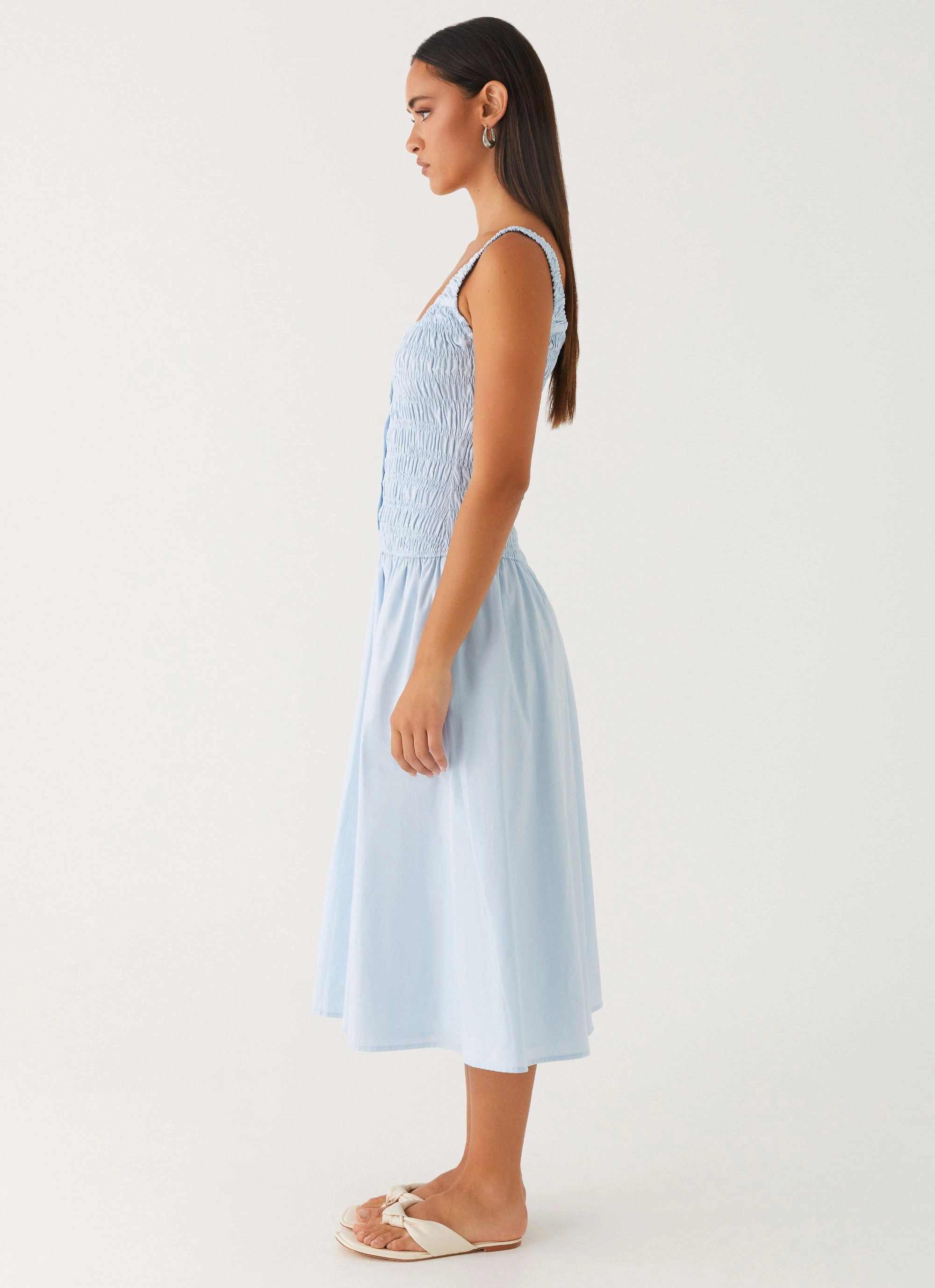 Runway-Ready Air Comfort Wildflower Midi Dress - Blue
