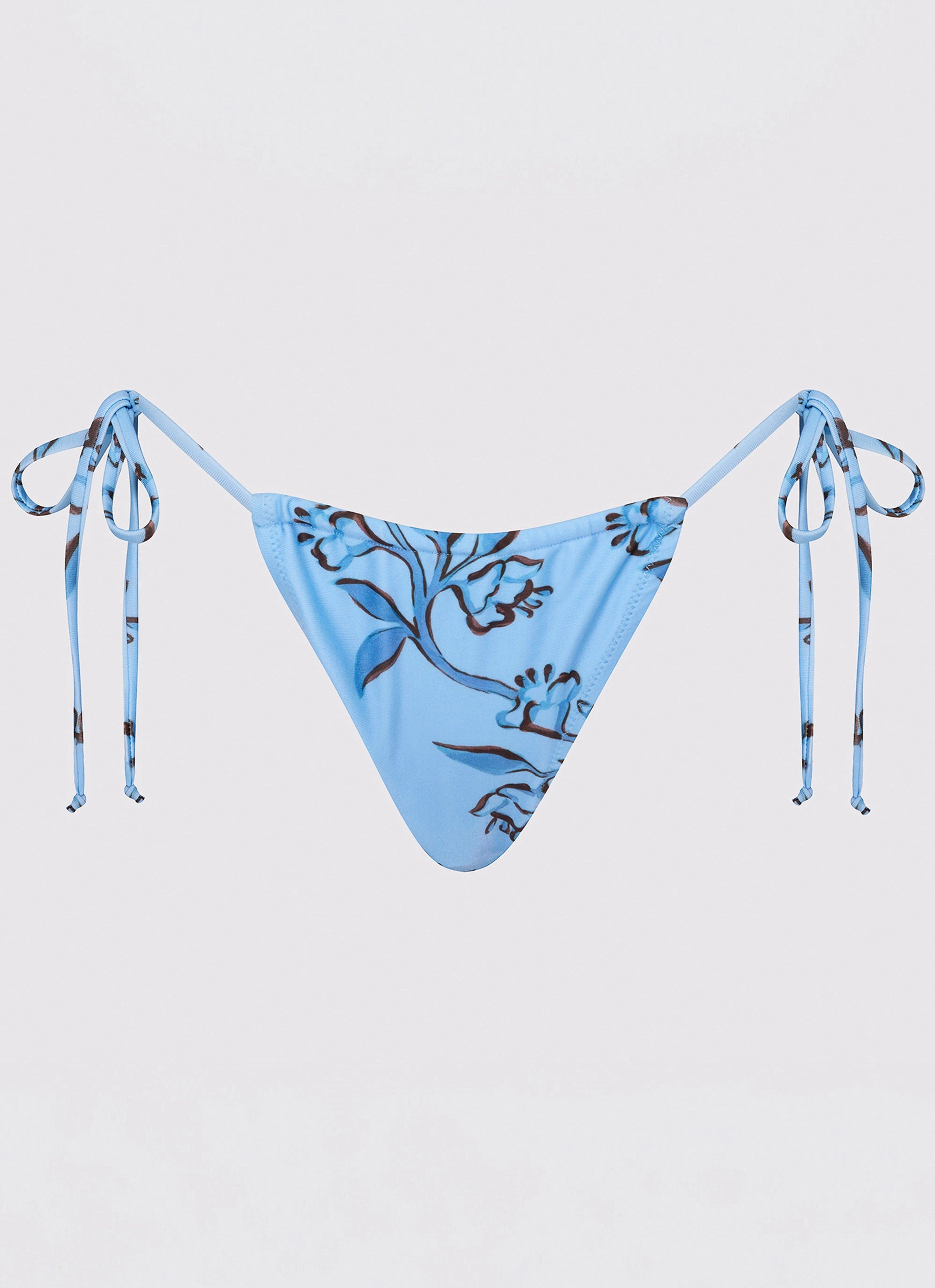 Glide Free Shoulder Padding Mesh Ventilation Zones Calista Bikini Bottoms - Blue Floral Print