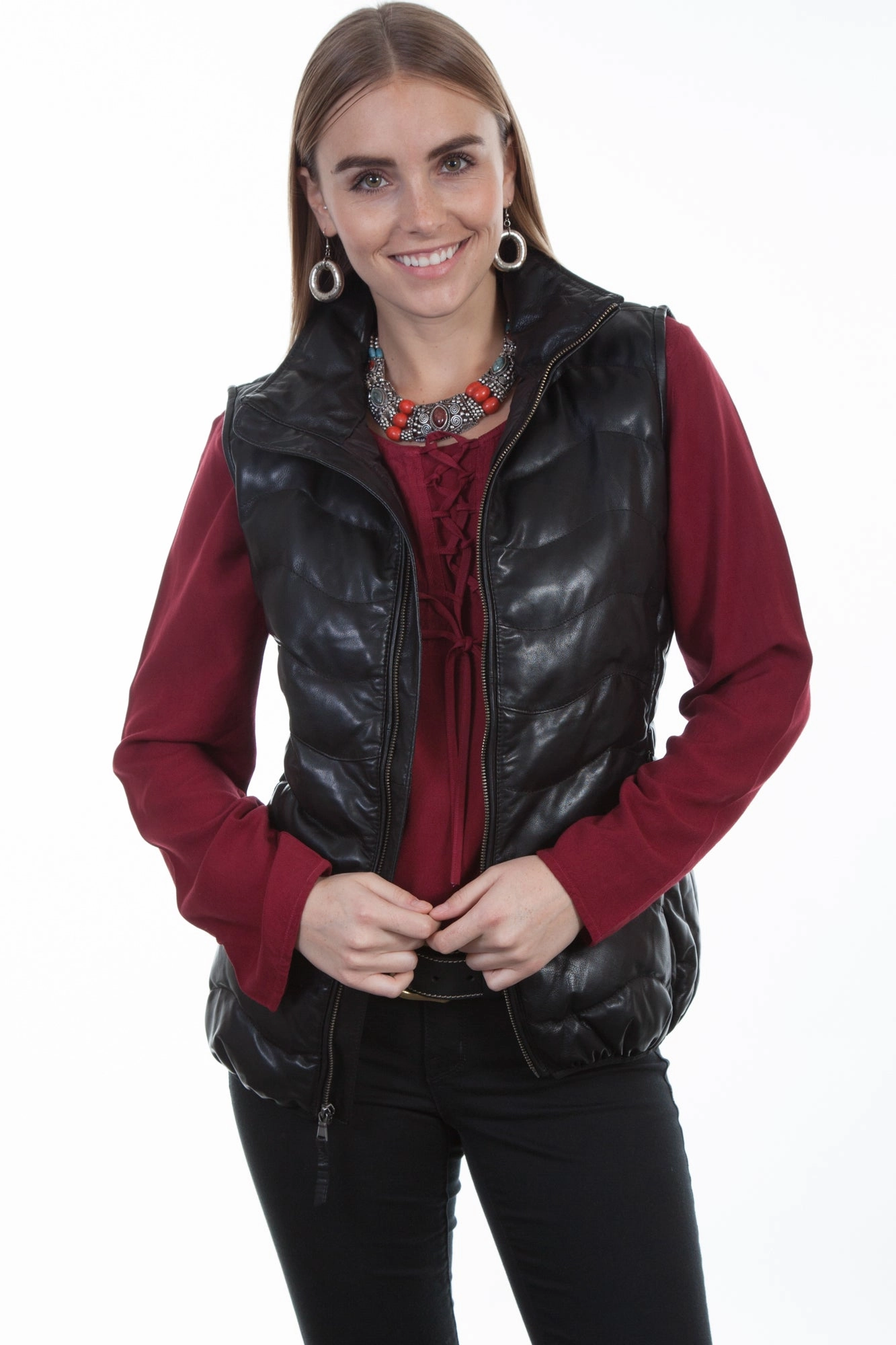 Perfect for Layering Winter Must-Have Scully Womens Black Soft Lamb Puffer Vest
