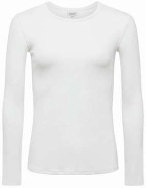 L'Agence Tess Micro Modal Crew Neck Long Sleeve Tee Oversized Cut Weekend Essential