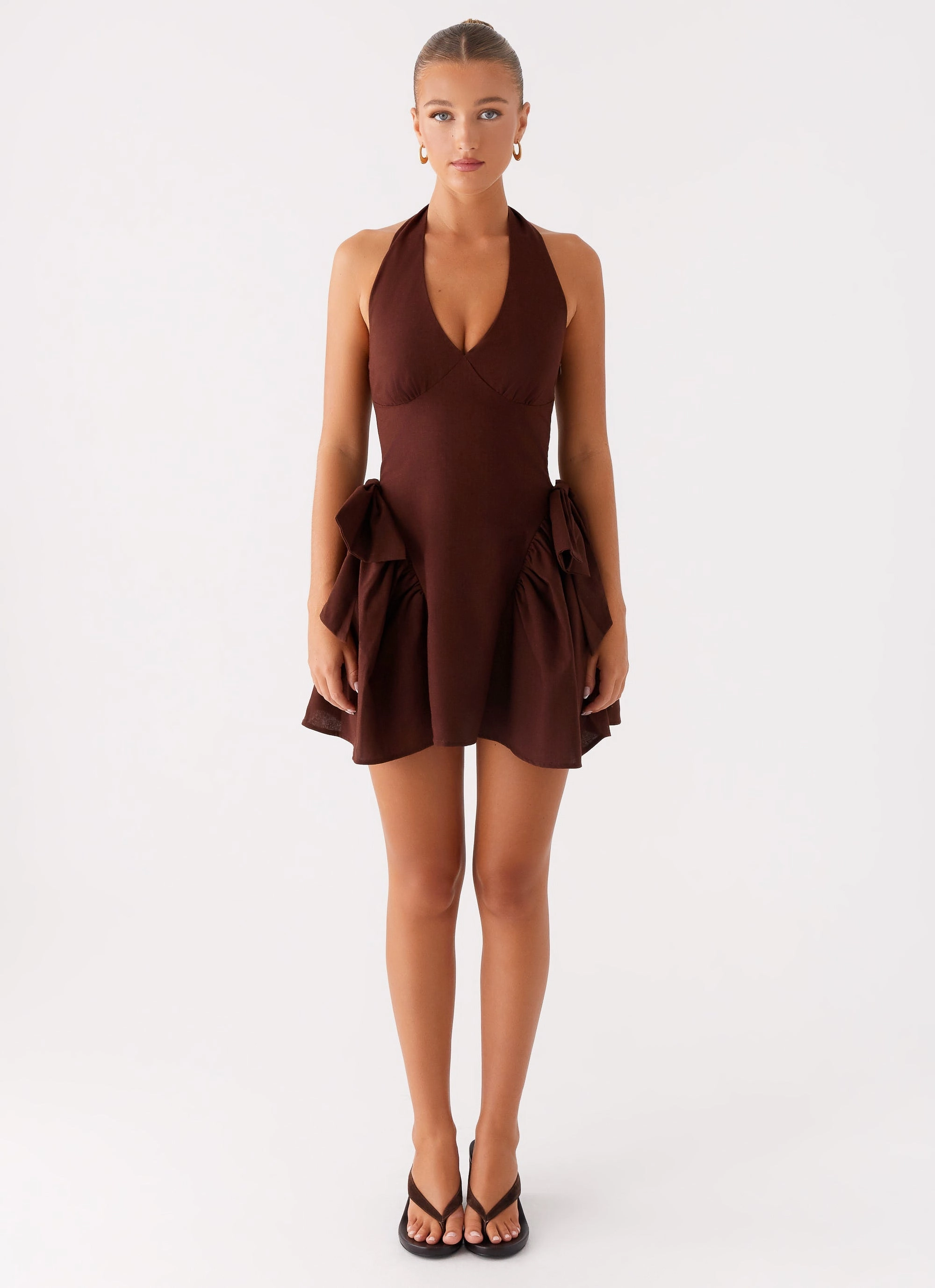 Avalo Mini Dress - Chocolate Cocktail-Party Easy to Wear