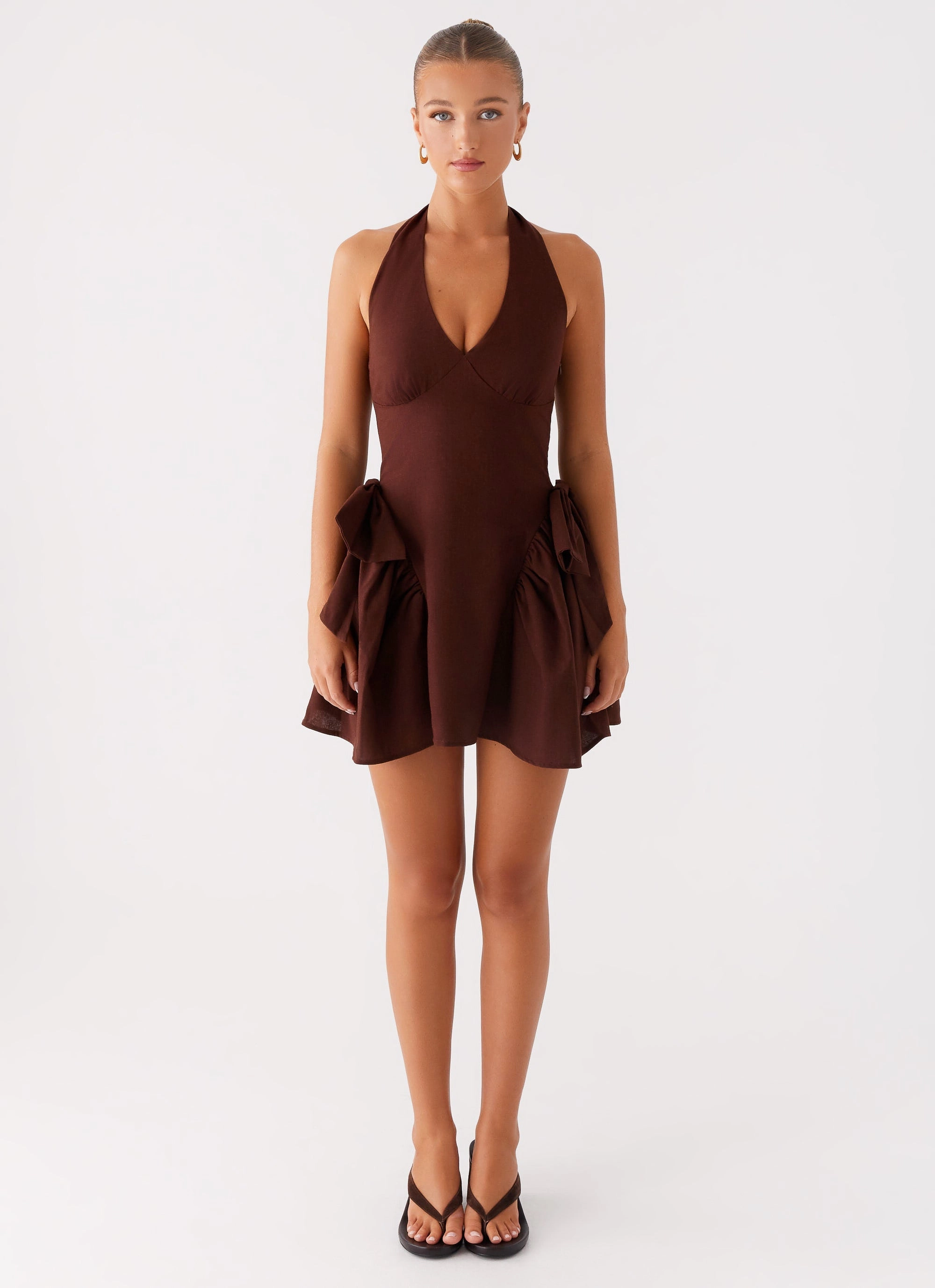 Avalo Mini Dress - Chocolate Anytime Fit Smart Detail