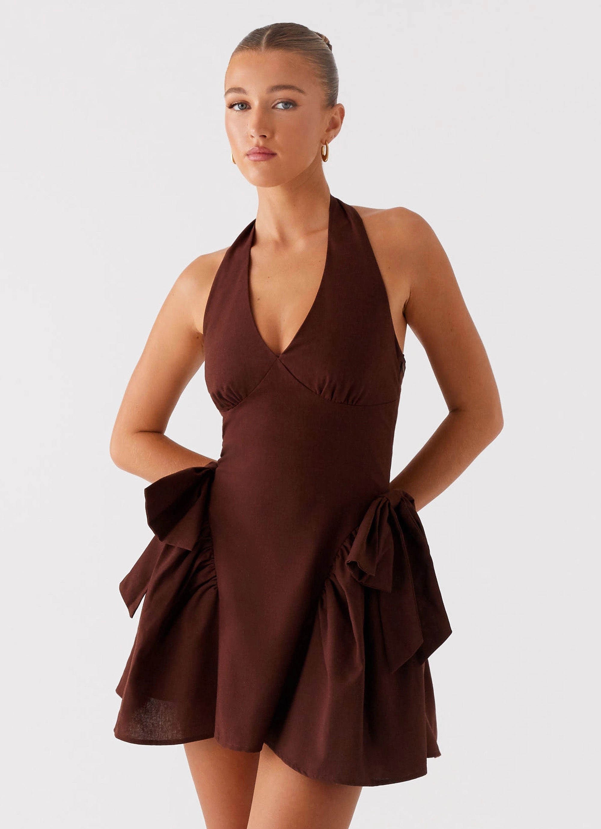 Avalo Mini Dress - Chocolate Event Perfect