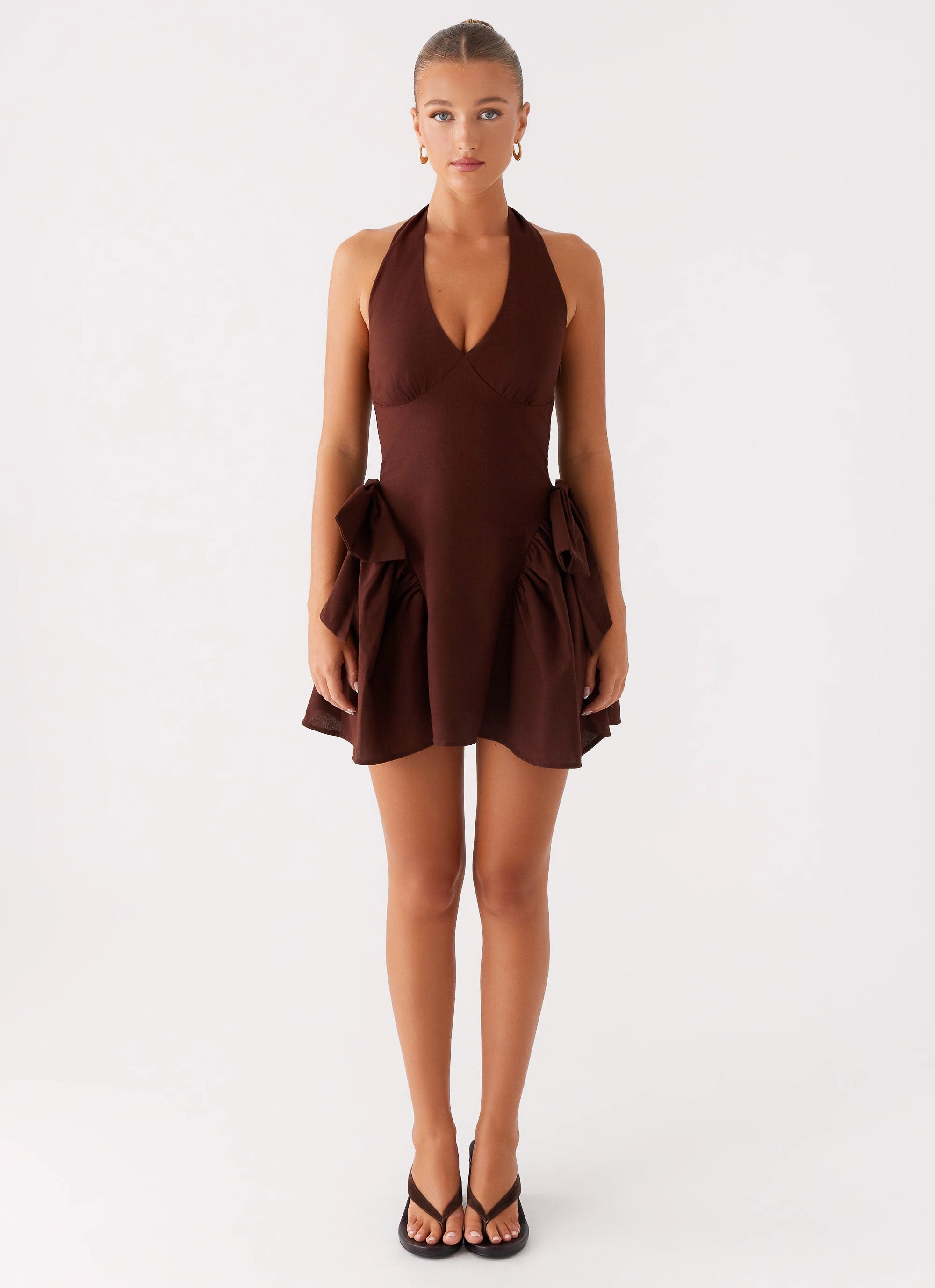 Day Romance Guest Glam Avalo Mini Dress - Chocolate