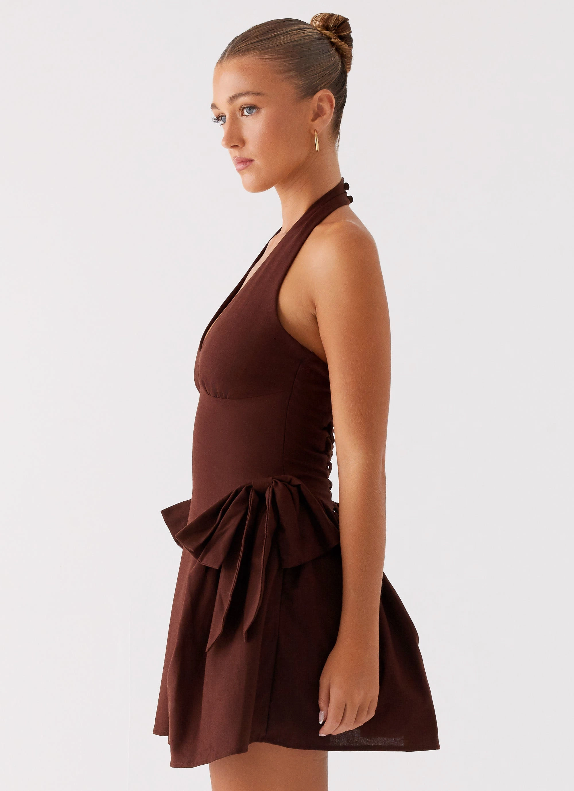 Wrap style Stylish Mood Avalo Mini Dress - Chocolate