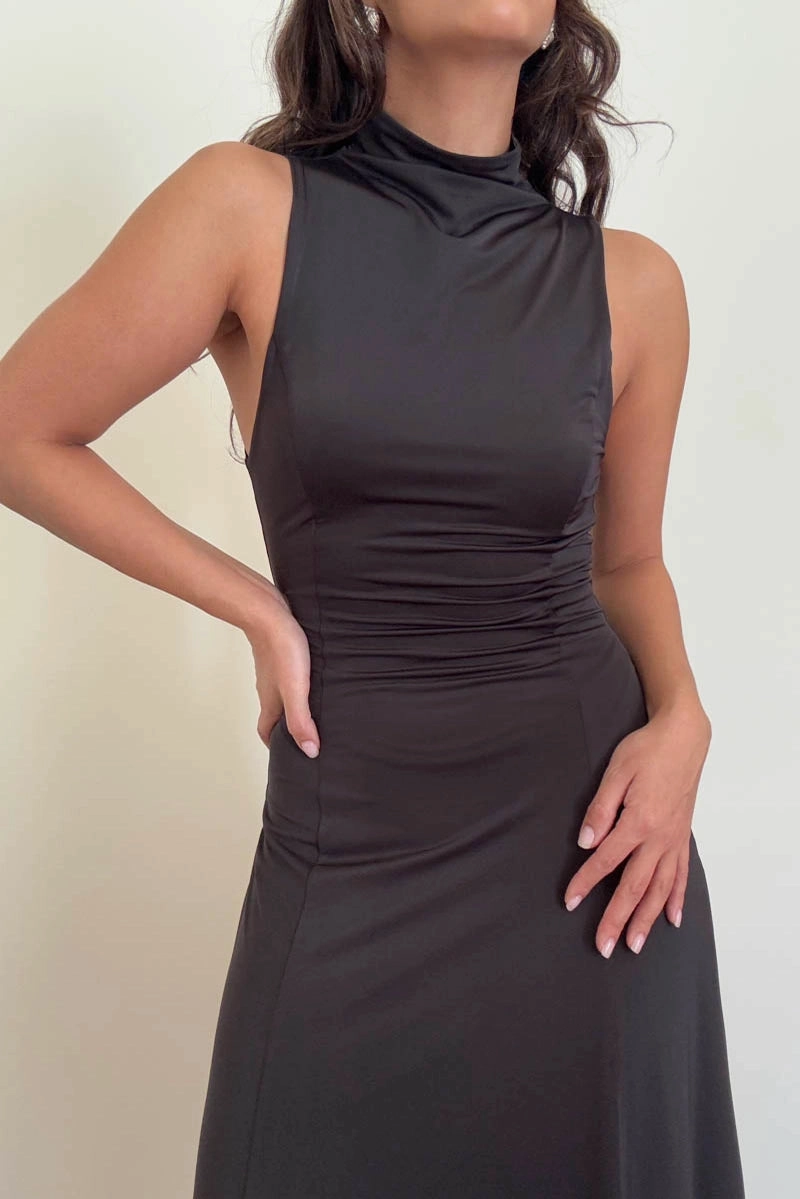 Urban Cool Nina Swing Midi Dress - Black