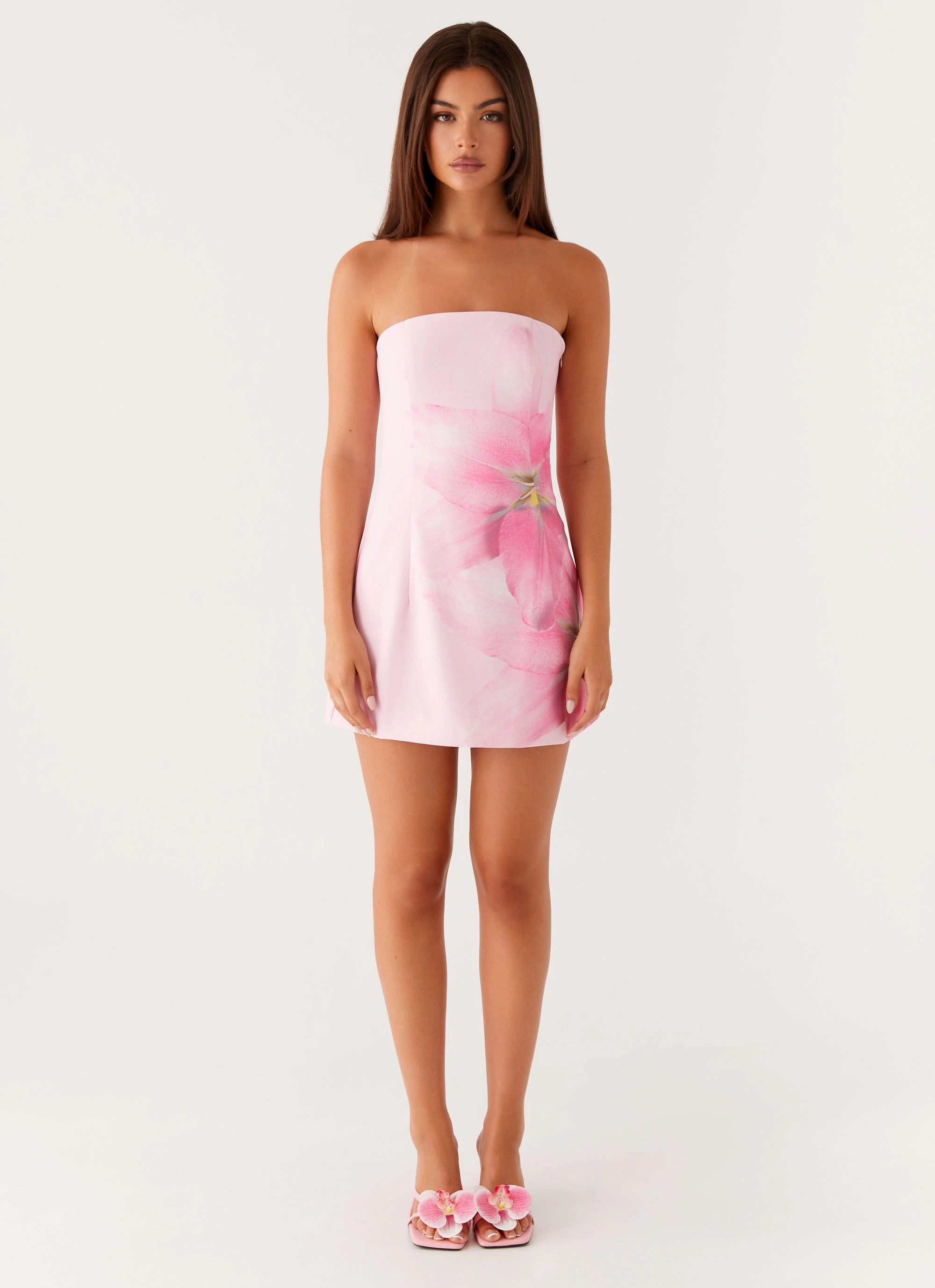 Minimalist fit-and-flare Sugar Rush Strapless Mini Dress - Pink