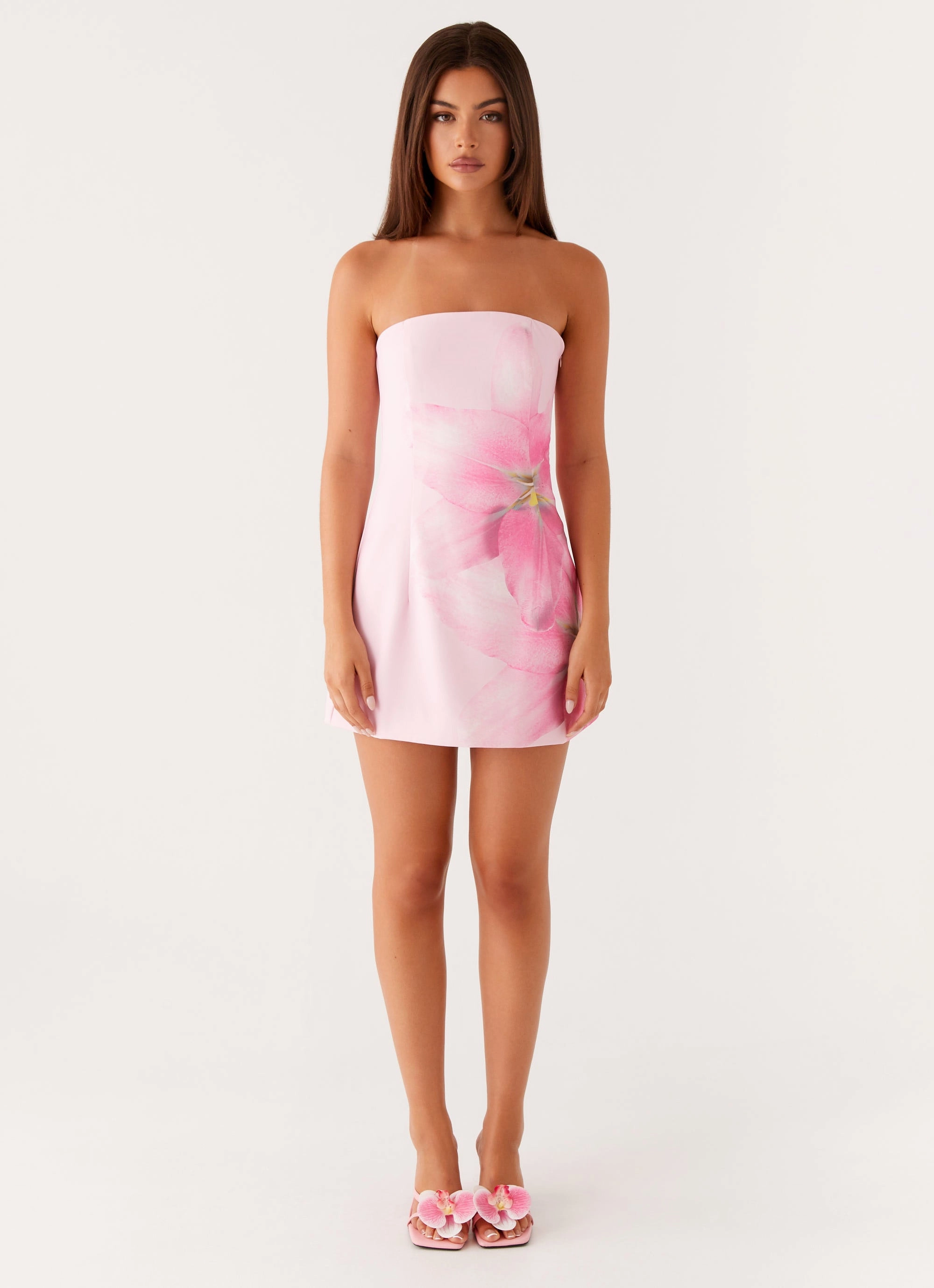 Bold Pattern Sugar Rush Strapless Mini Dress - Pink