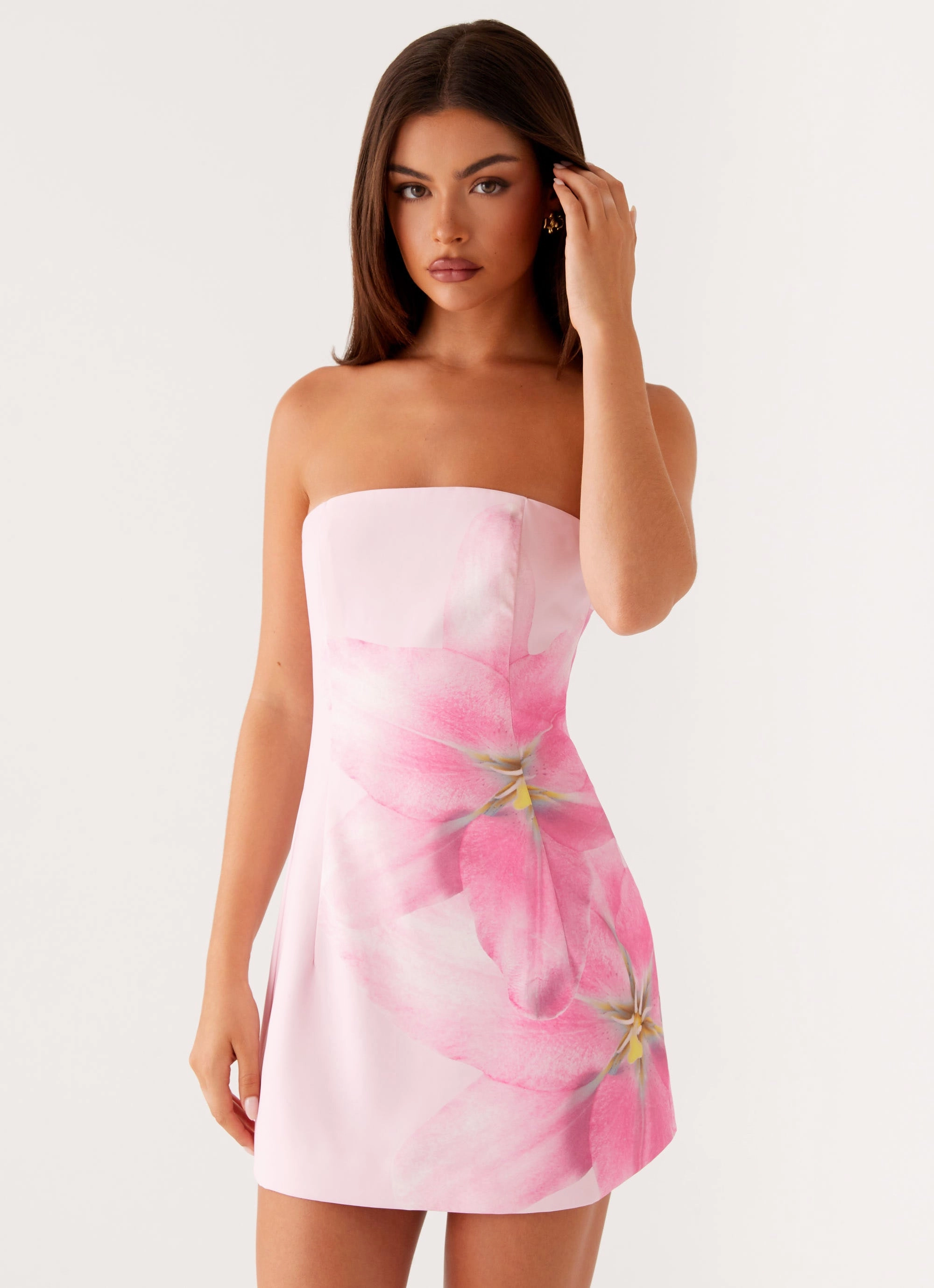 Calm Mood Sugar Rush Strapless Mini Dress - Pink