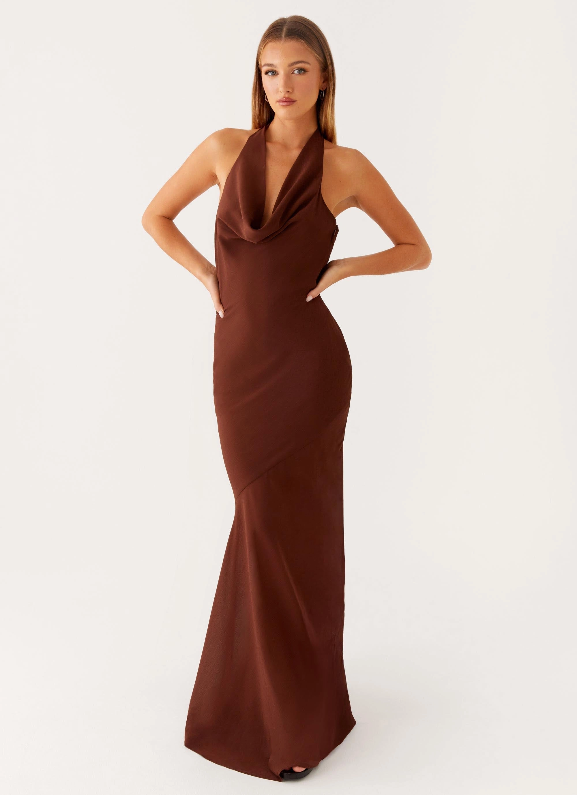 Soft and Chic Sullivan Maxi Dress - Chocolate