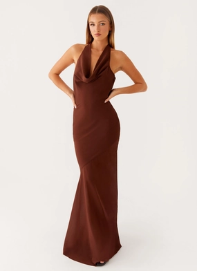 Soft and Chic Sullivan Maxi Dress - Chocolate