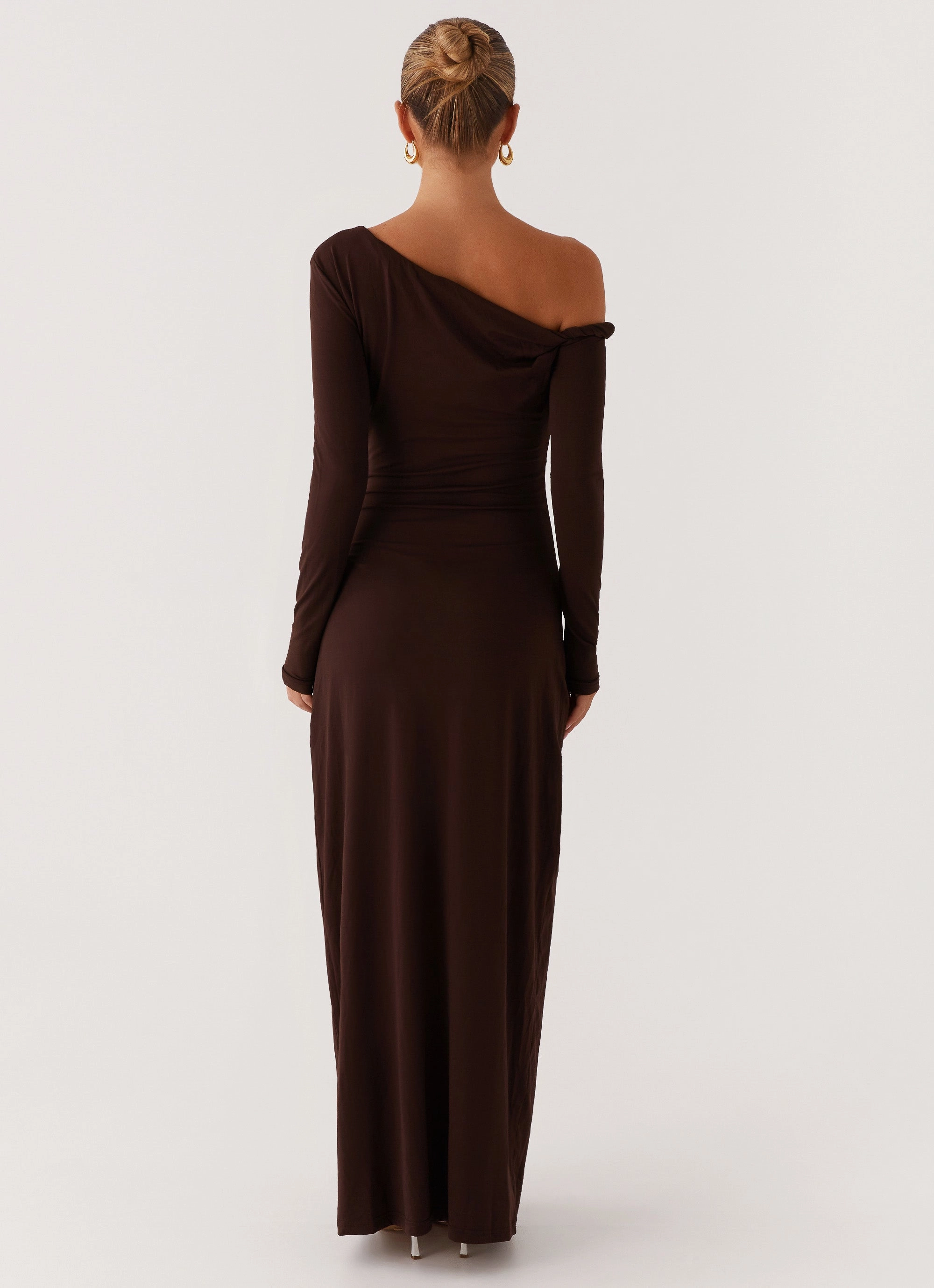 Jordana Twist Maxi Dress - Brown Button-front Daily Favorite