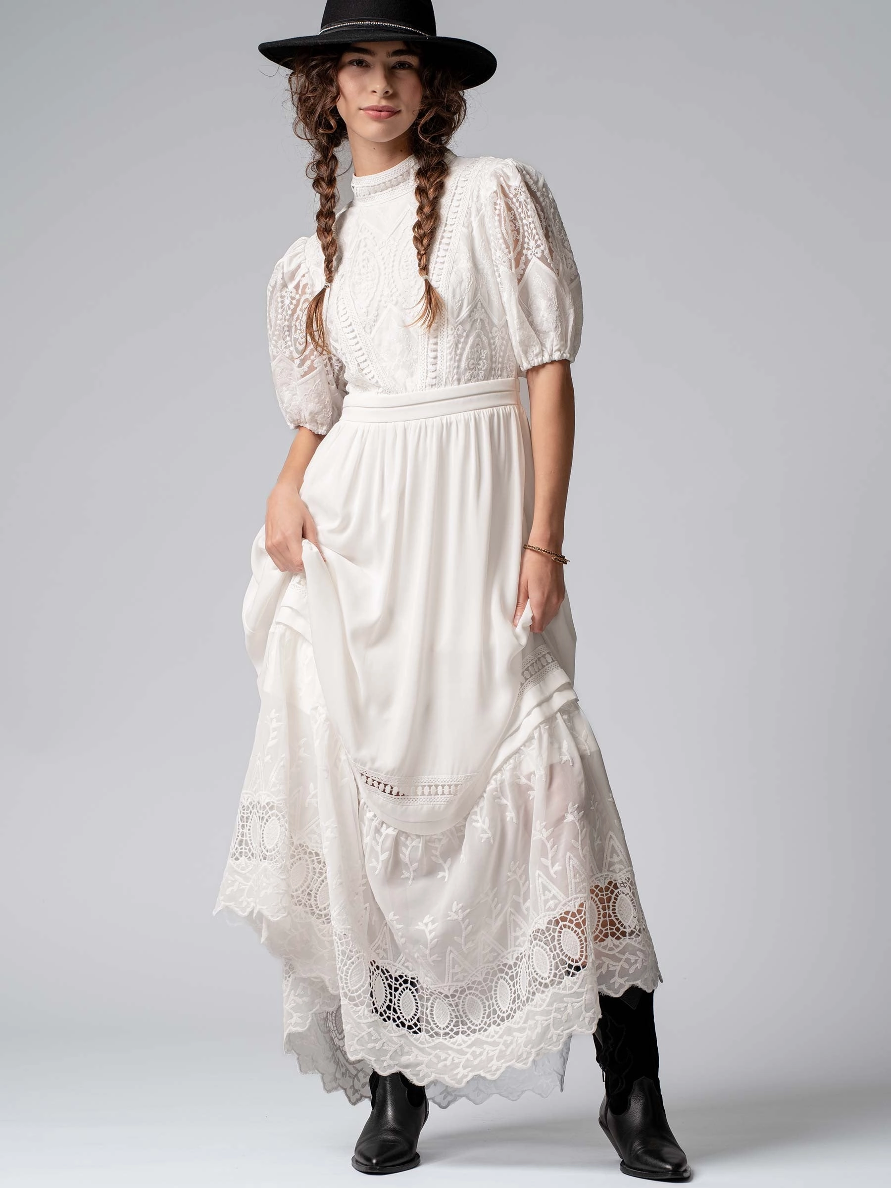 Effortless Layering Summer Lace Maxi Dress - White