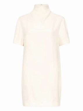 Stylish party wear Layered Comfort Wear Elton Short Dress in Ivory