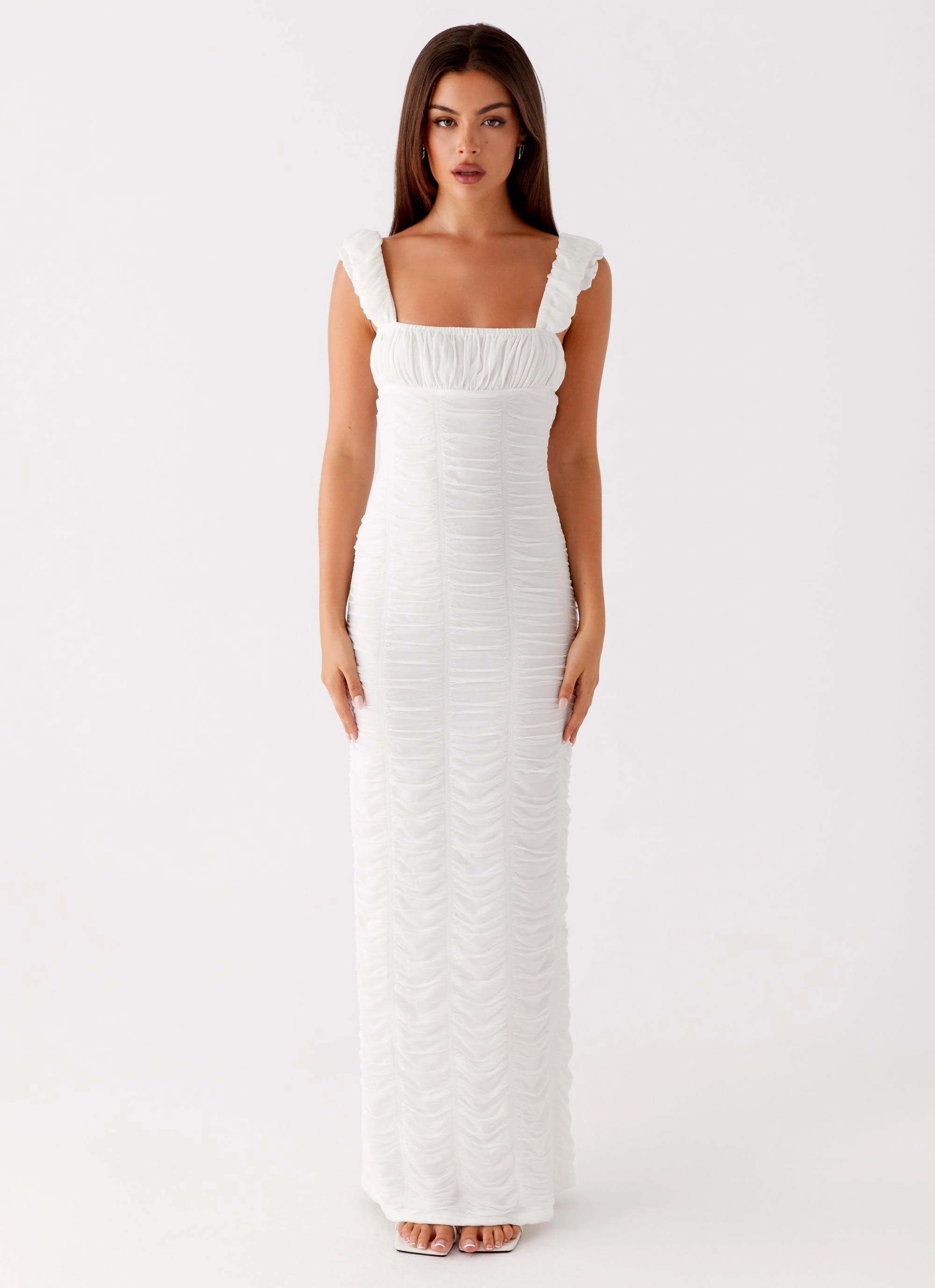 Senses Midi Dress - White solo wear Cozy Cut