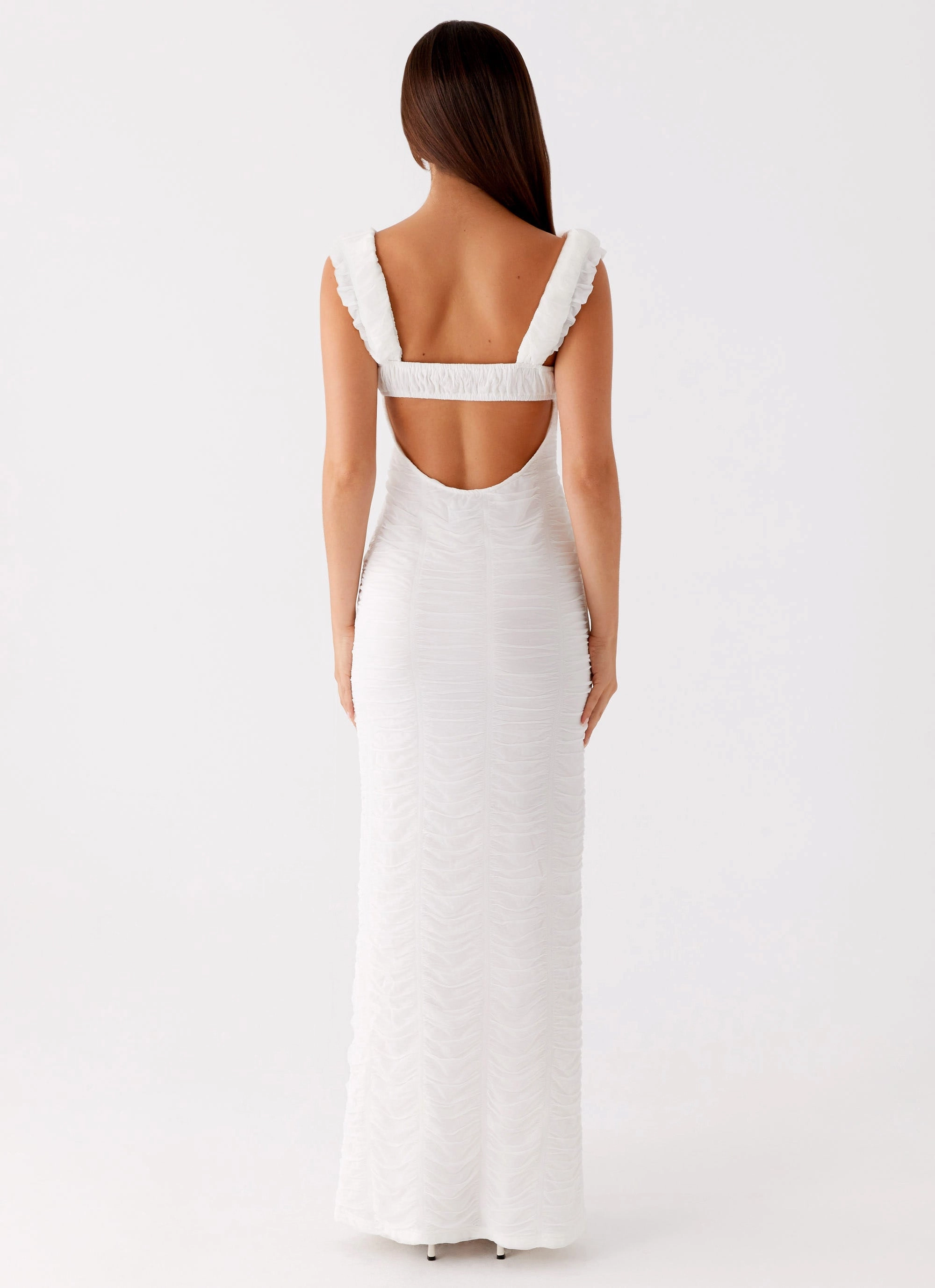 Minimal Cut packable Senses Midi Dress - White