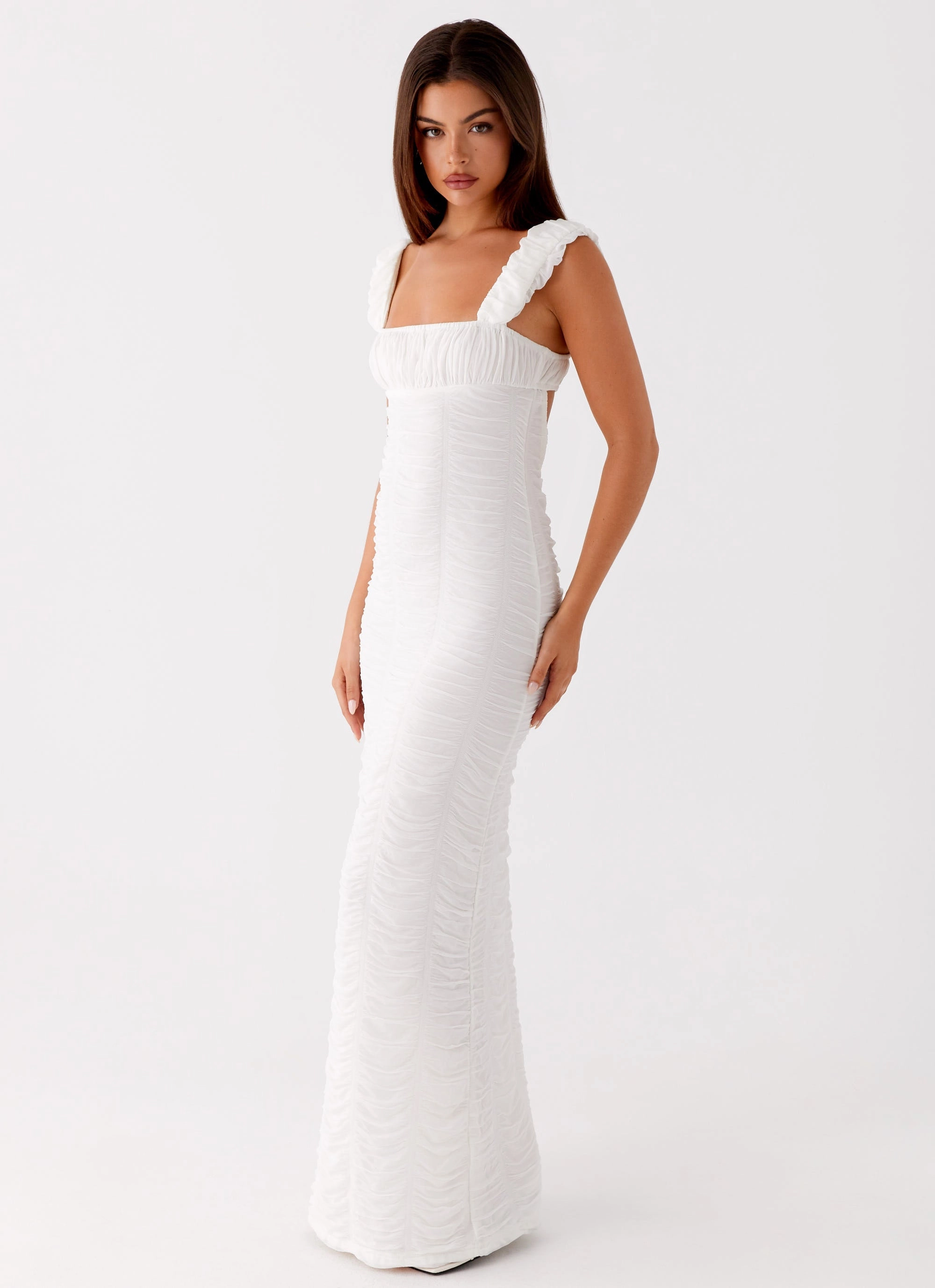 Lightweight Feel Senses Midi Dress - White