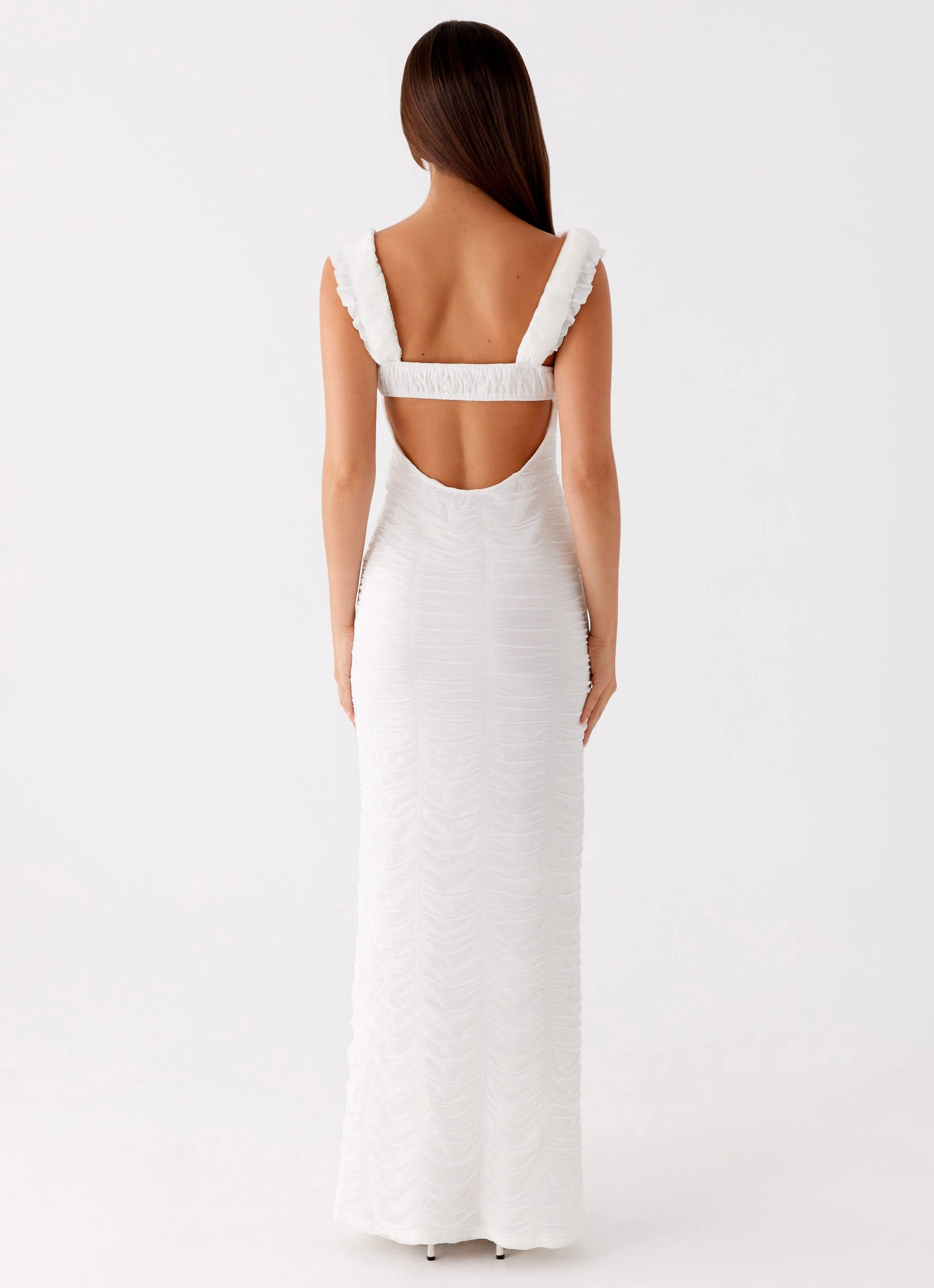 Senses Midi Dress - White Elegant knee-length dress