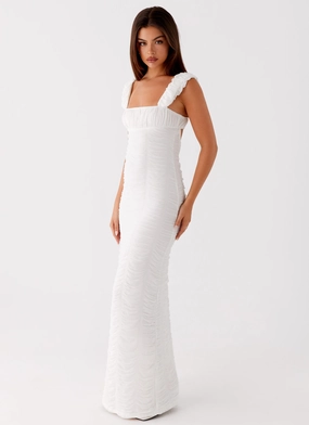 Senses Midi Dress - White Basic Fashion