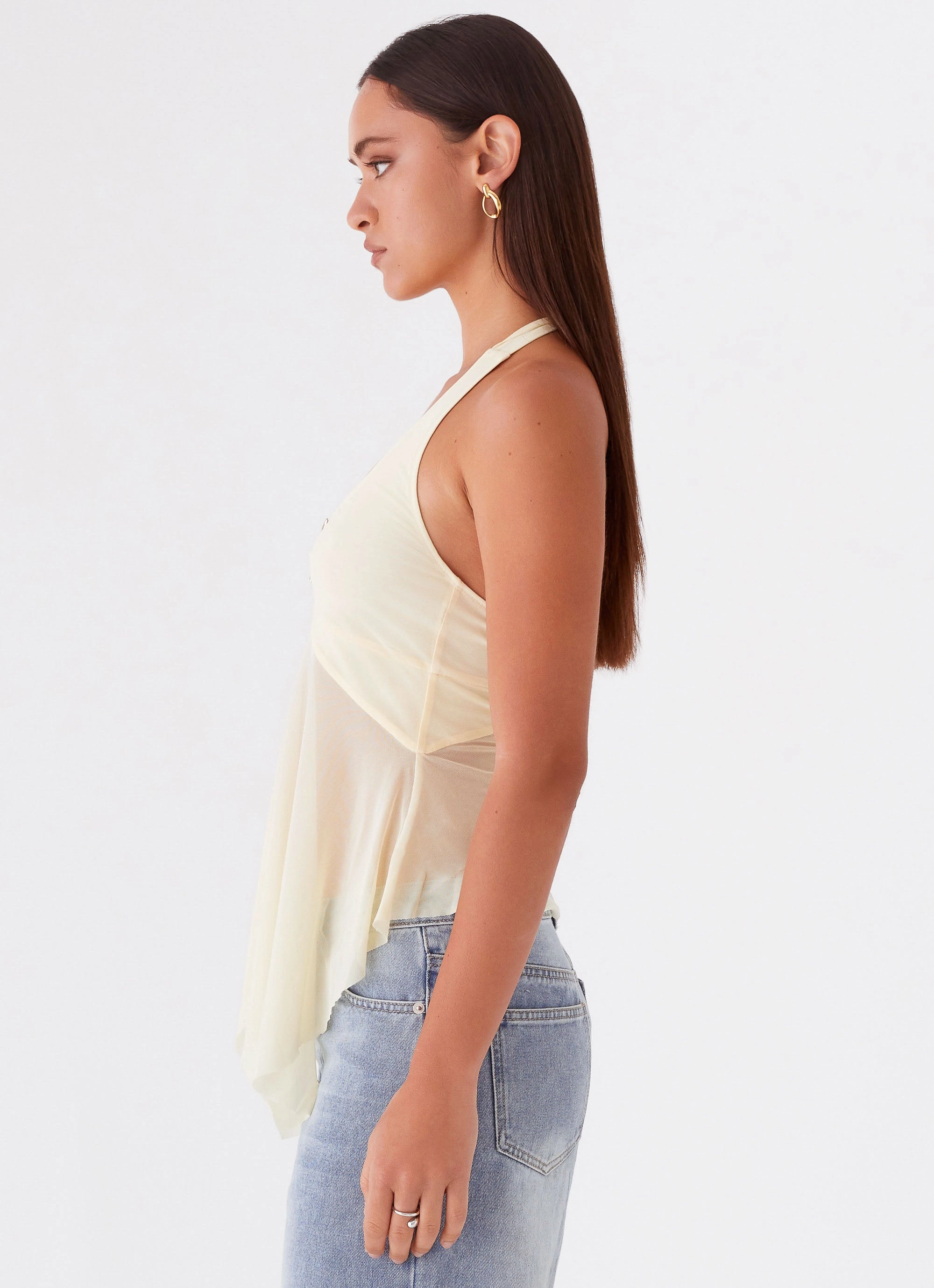 Soft Pullover Sunbeam Mesh Top - Yellow