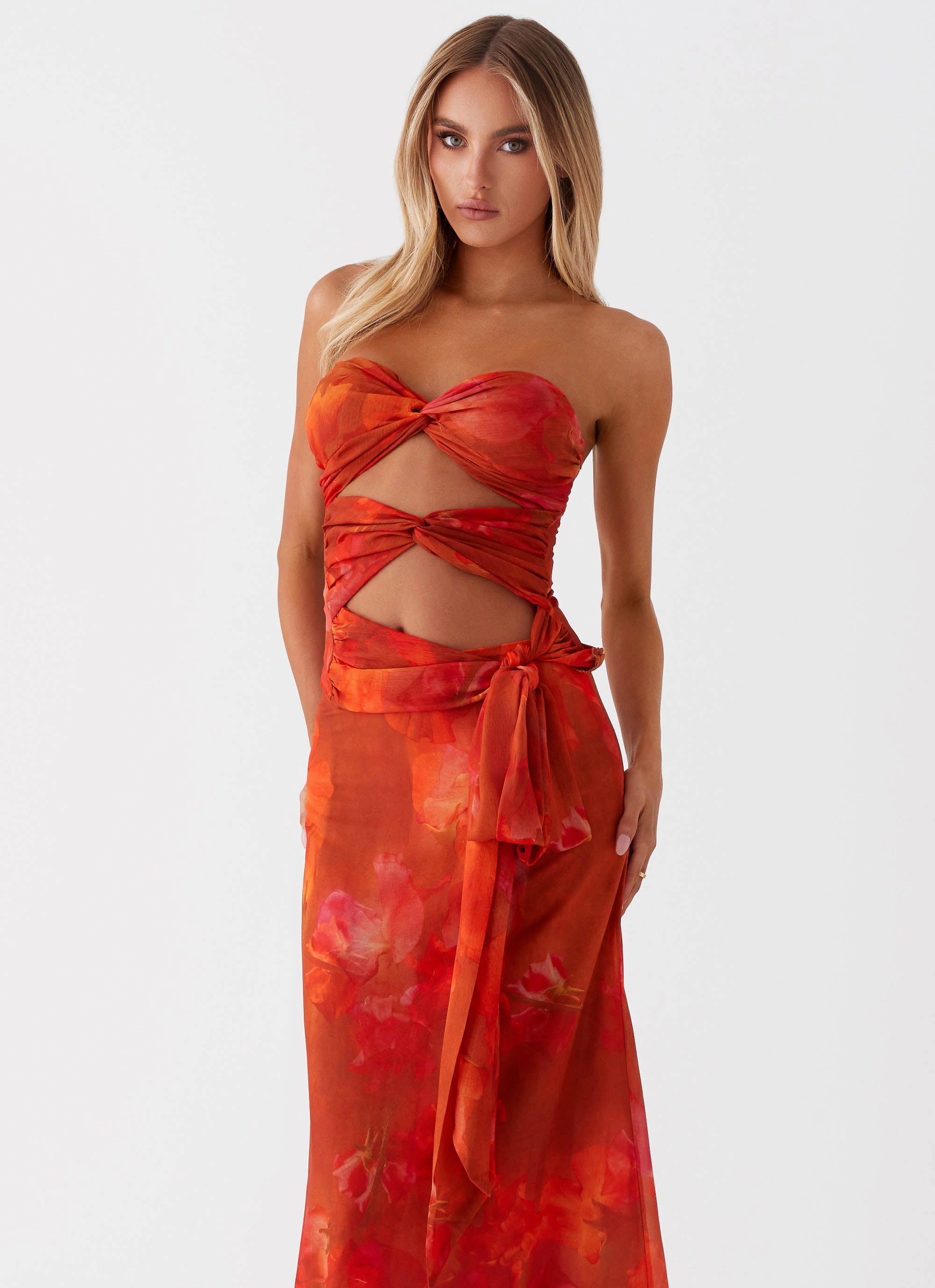 Sunlight Cascade Top - Amber Contrast Stitch Accent