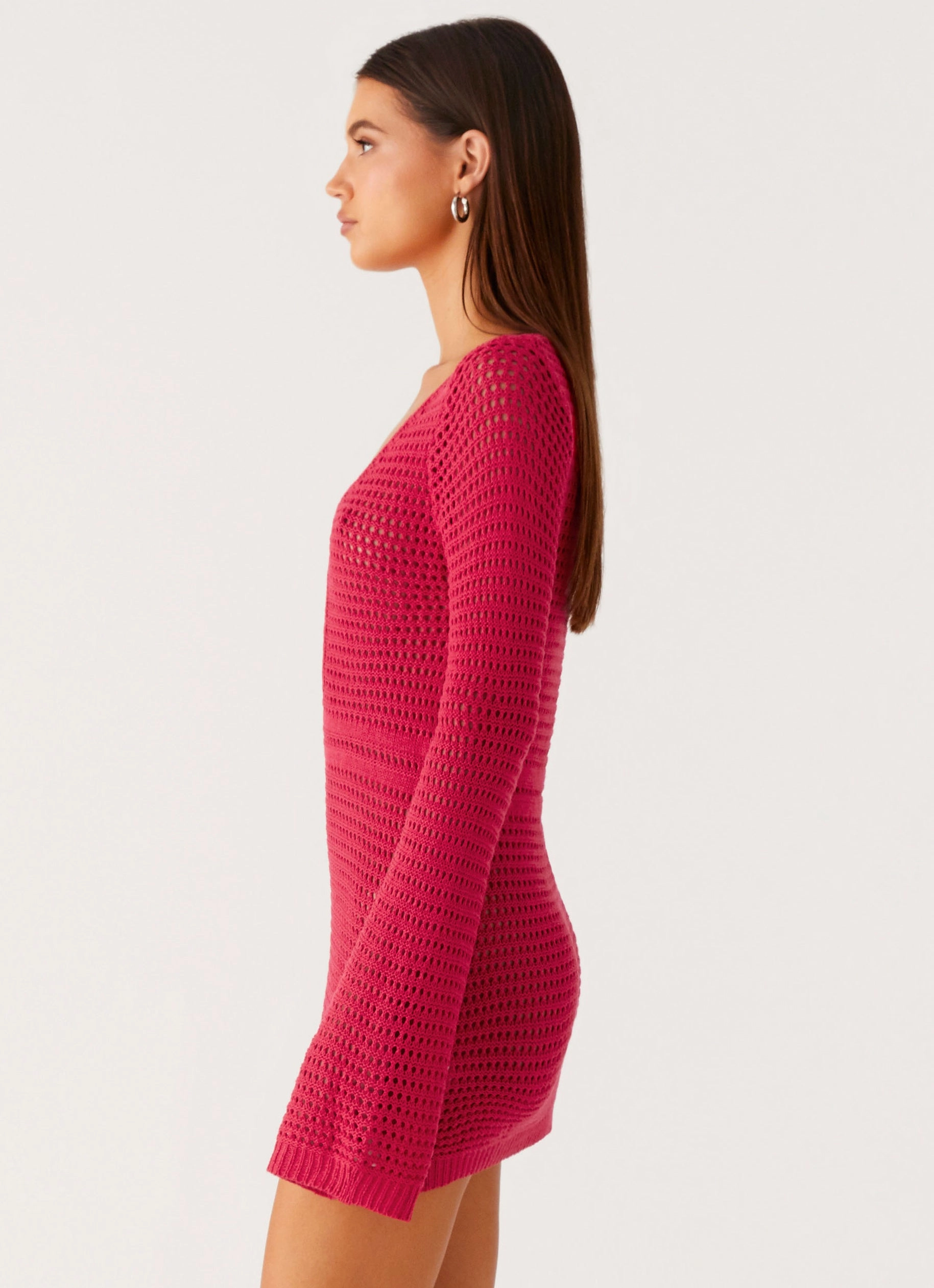 Sunriser Crochet Mini Dress - Pink Spring Mood