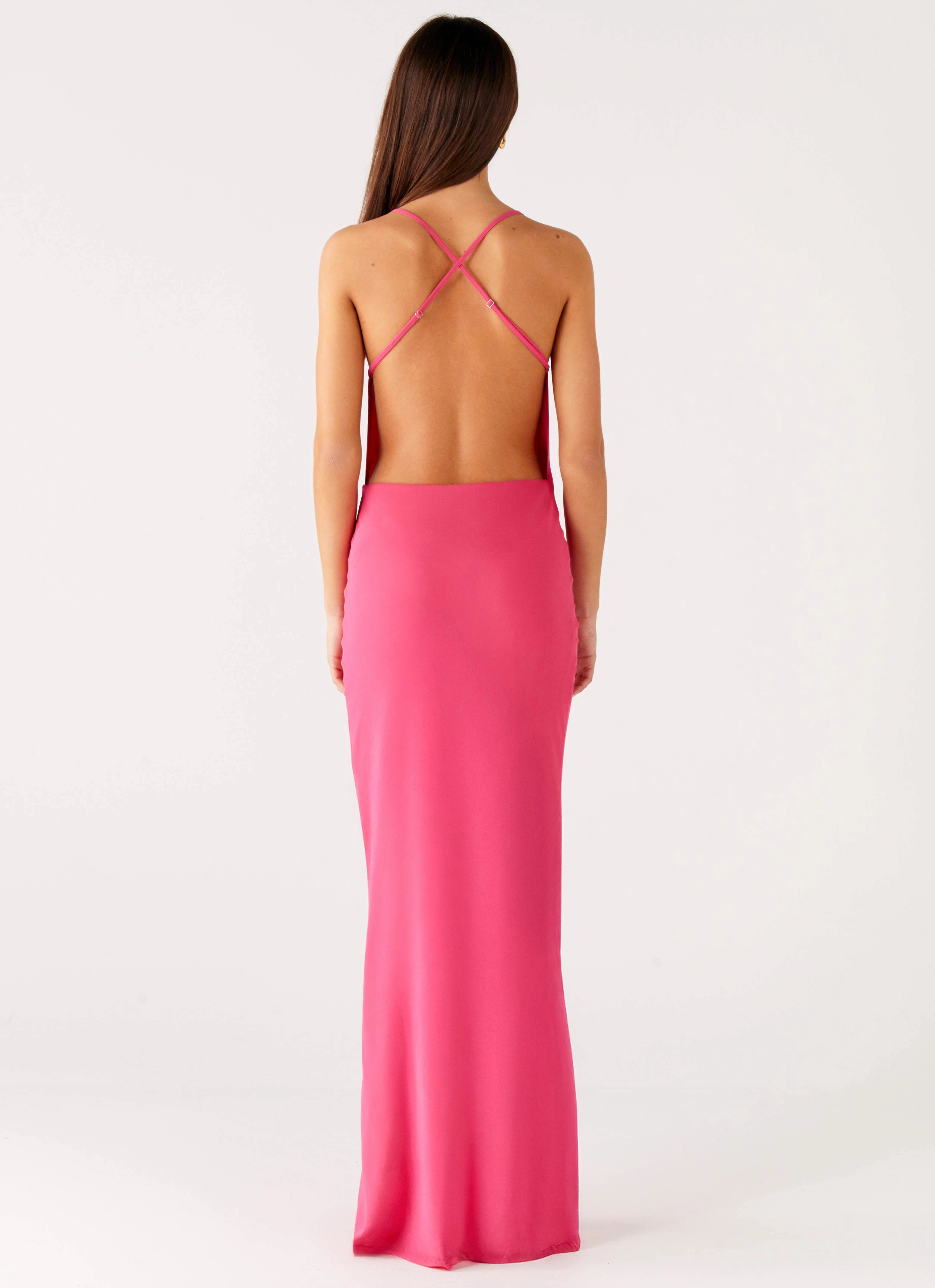 Pure Heart Cowl Maxi Dress - Fuchsia Trend-Inspired Classic-style