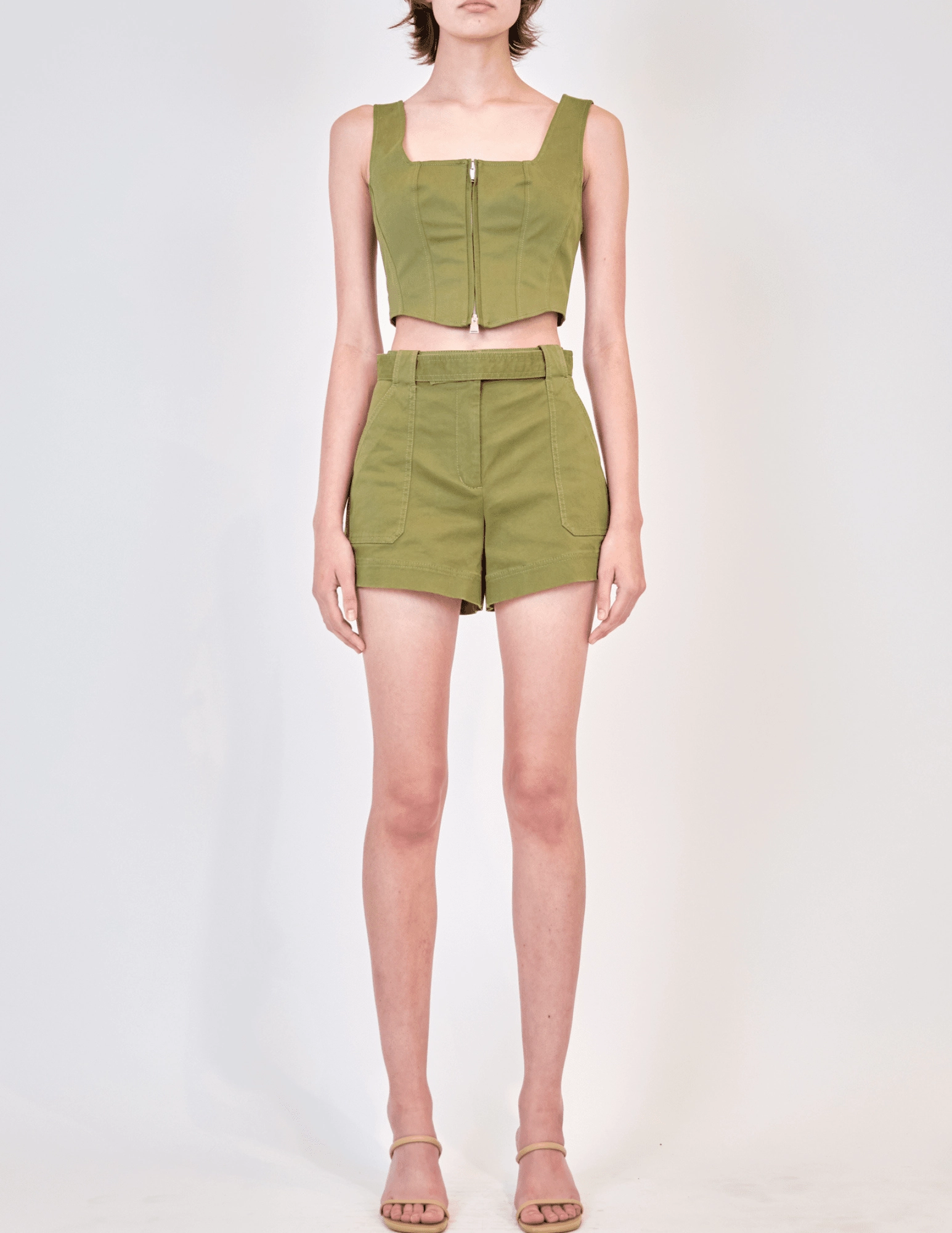 ButtonlessClosure GarmentDyed Simkhai Kateri Bustier Top